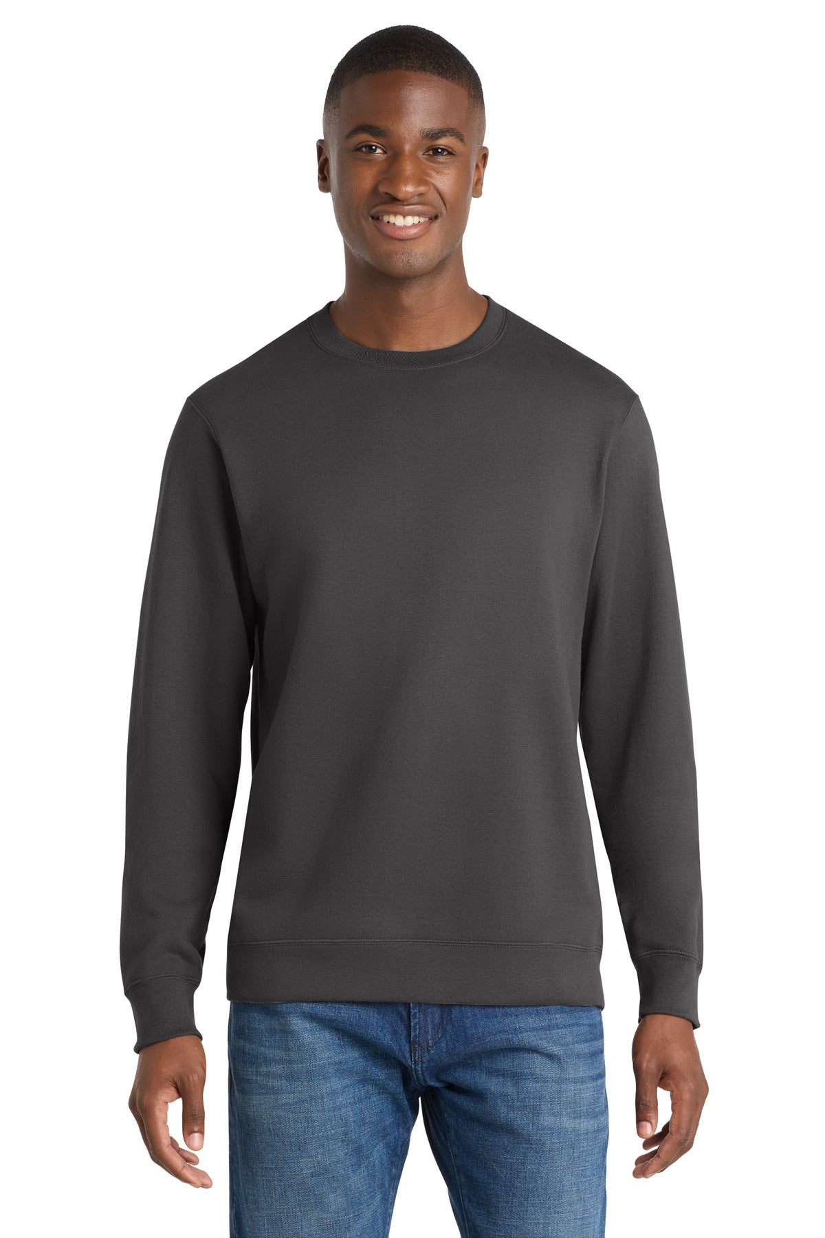 Port & Co Fan Favorite Fleece Crewneck Sweatshirt. PC850 in Charcoal