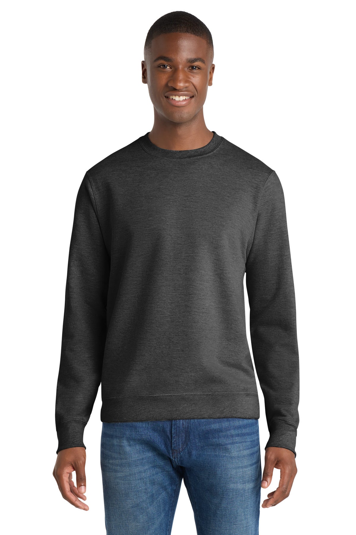 Port & Co Fan Favorite Fleece Crewneck Sweatshirt. PC850 in Dark Heather Grey