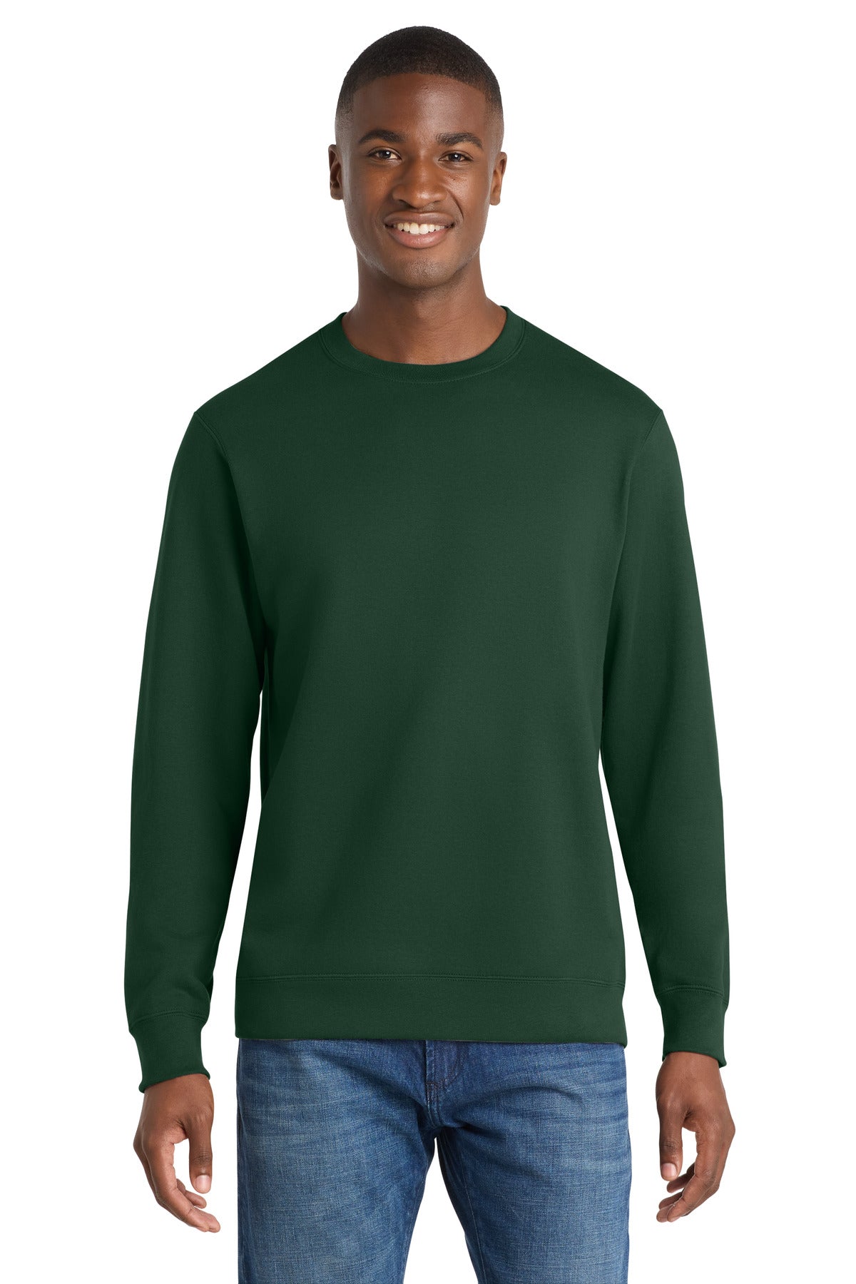 Port & Co Fan Favorite Fleece Crewneck Sweatshirt. PC850 in Forest Green