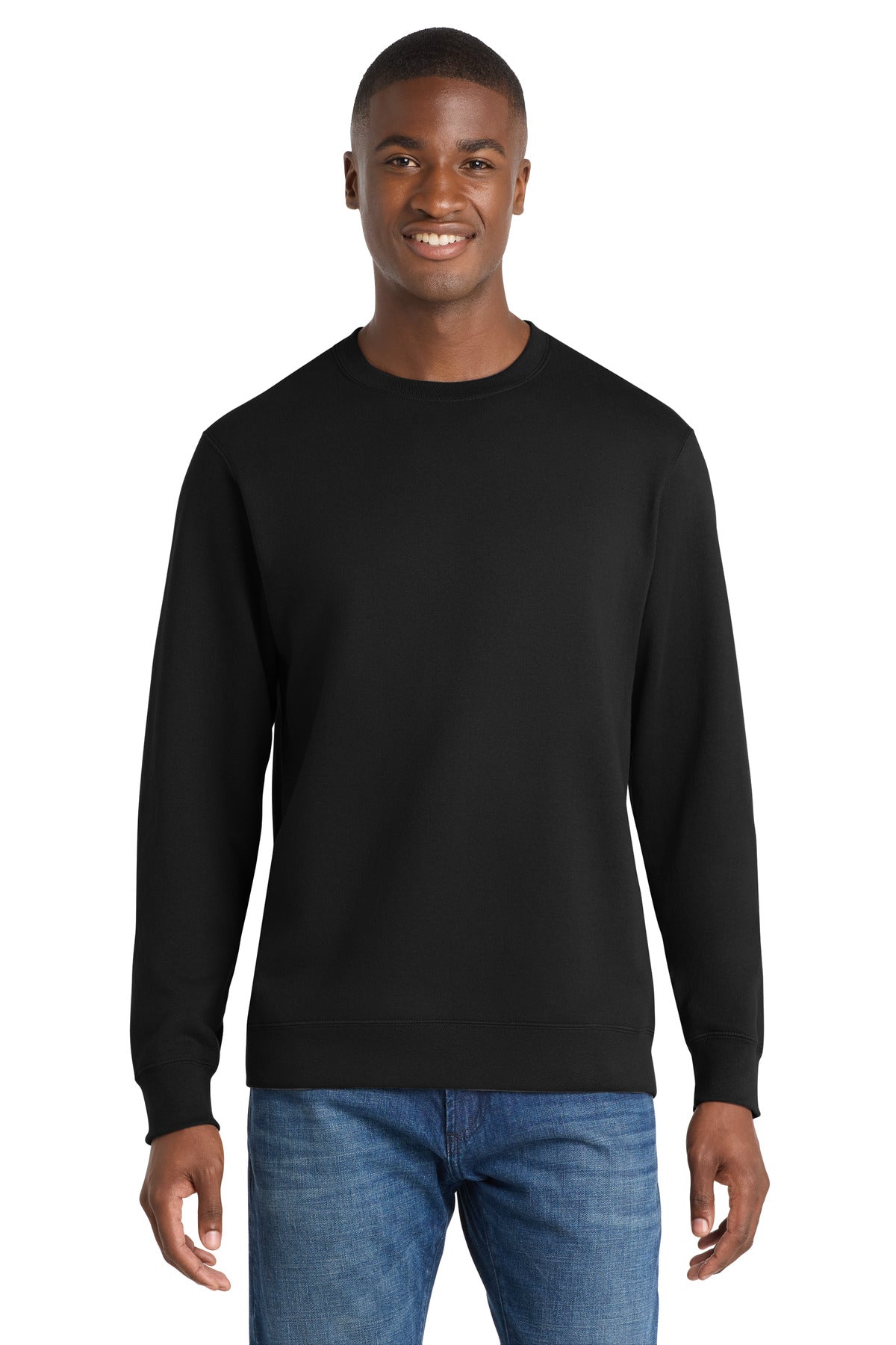 Port & Co Fan Favorite Fleece Crewneck Sweatshirt. PC850 in Jet Black