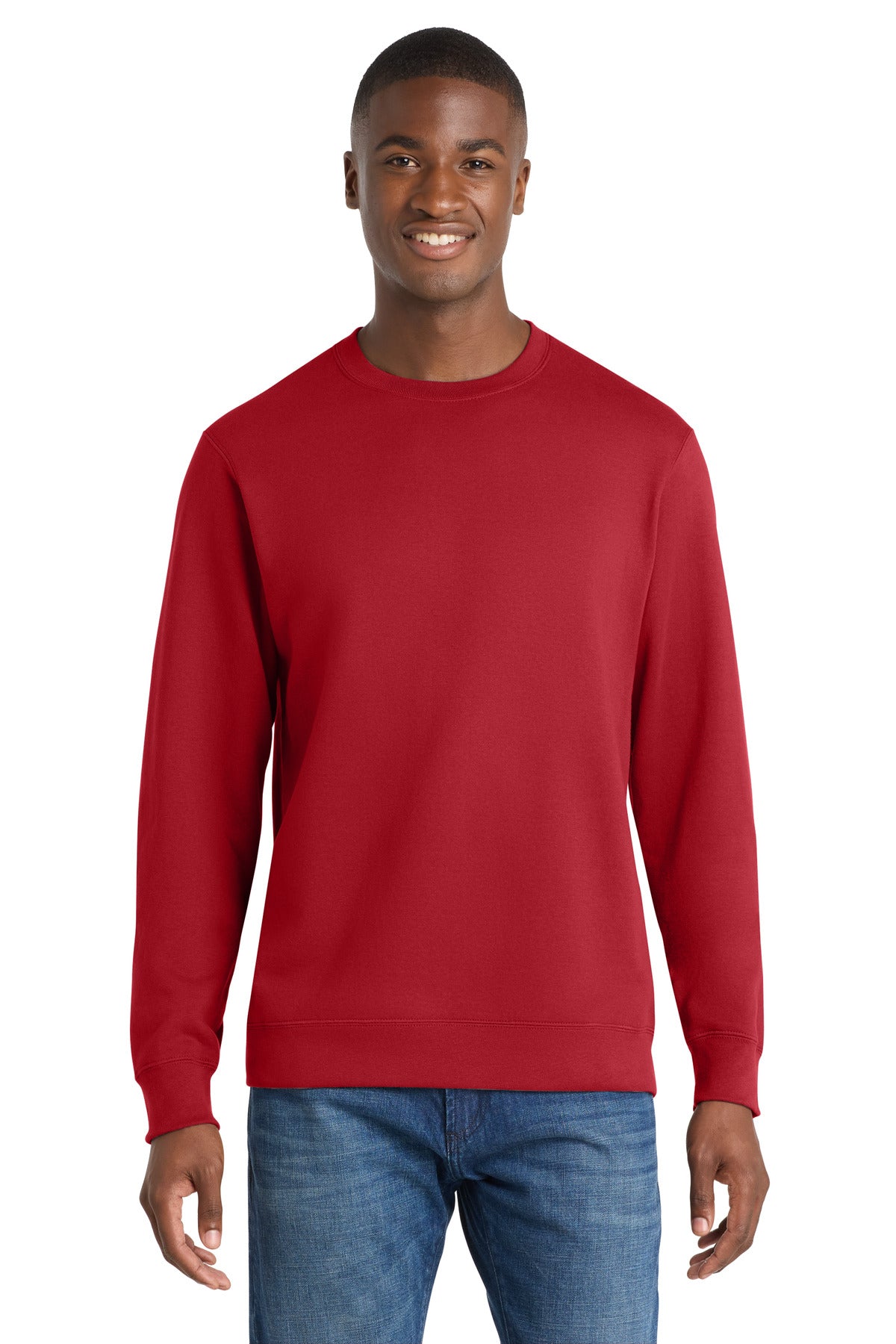 Port & Co Fan Favorite Fleece Crewneck Sweatshirt. PC850 in Team Cardinal