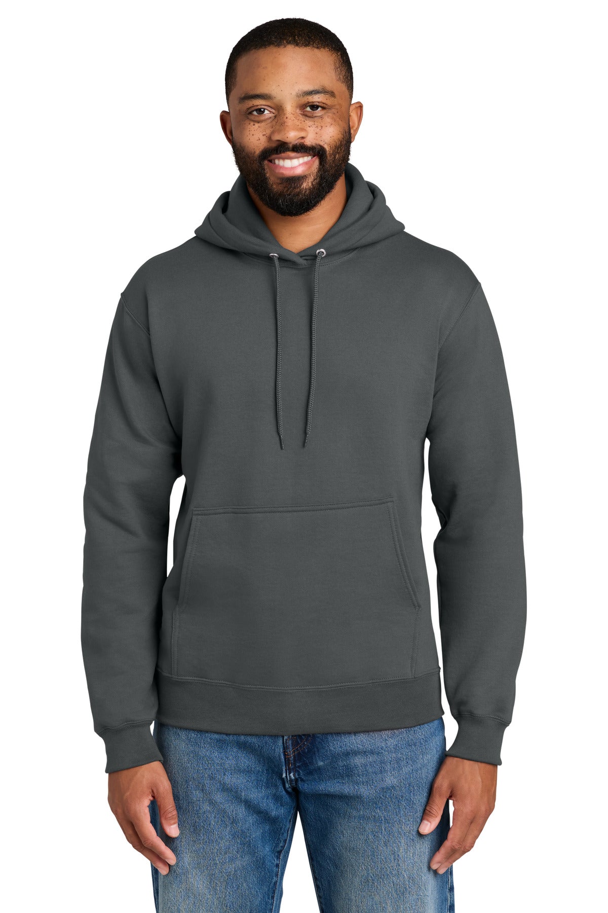 Port & Co Tall Essential Fleece Pullover Hooded Sweatshirt. PC90HT in Charcoal