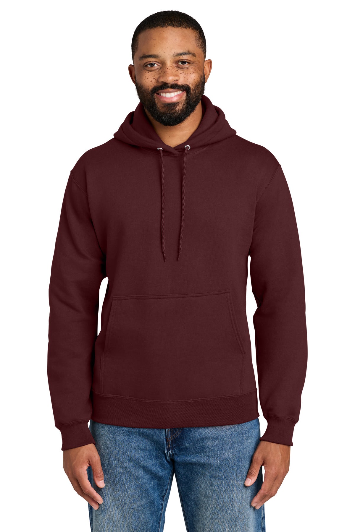 Port & Co Tall Essential Fleece Pullover Hooded Sweatshirt. PC90HT in Maroon