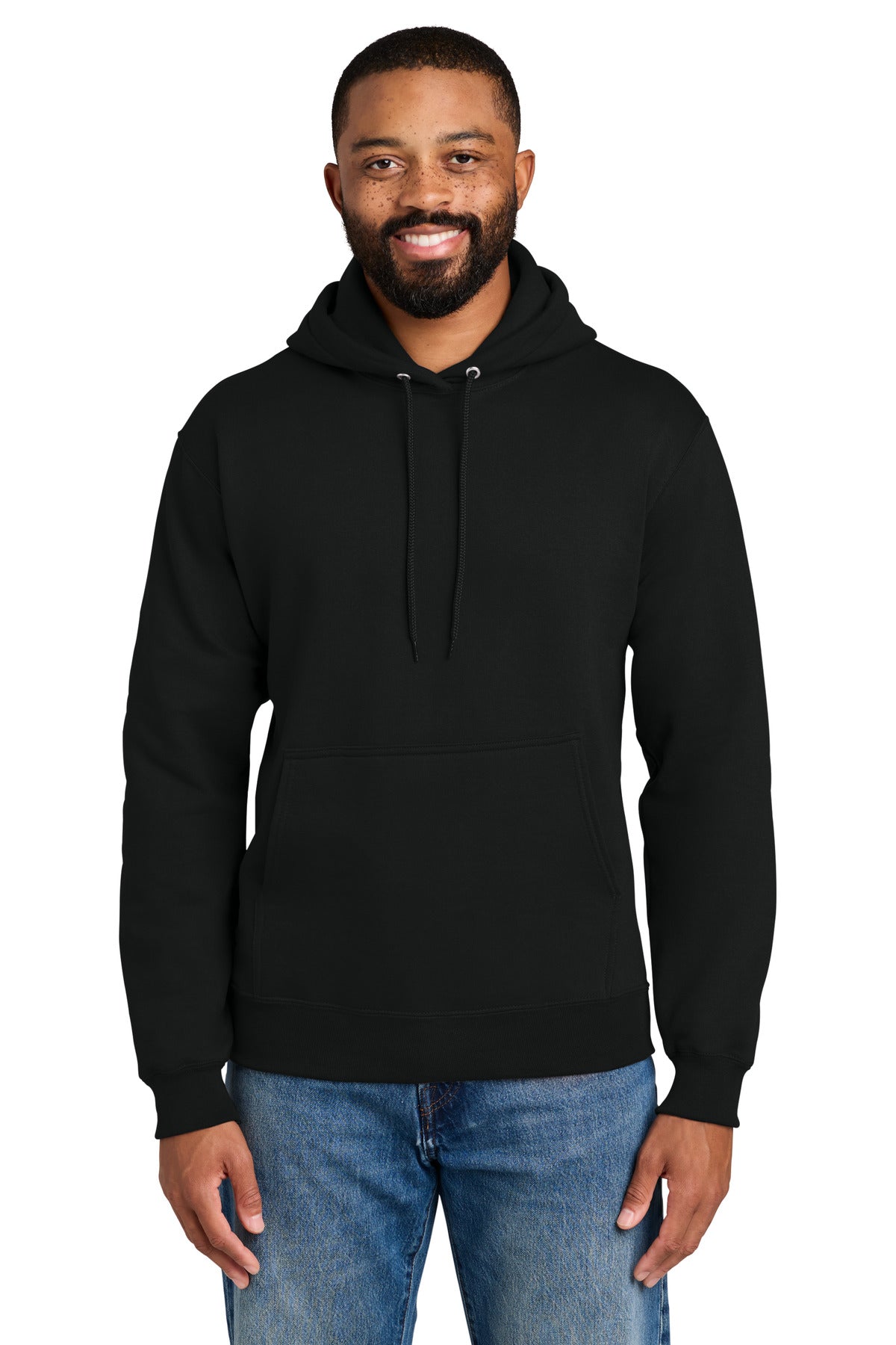 Port & Co Tall Essential Fleece Pullover Hooded Sweatshirt. PC90HT in Jet Black