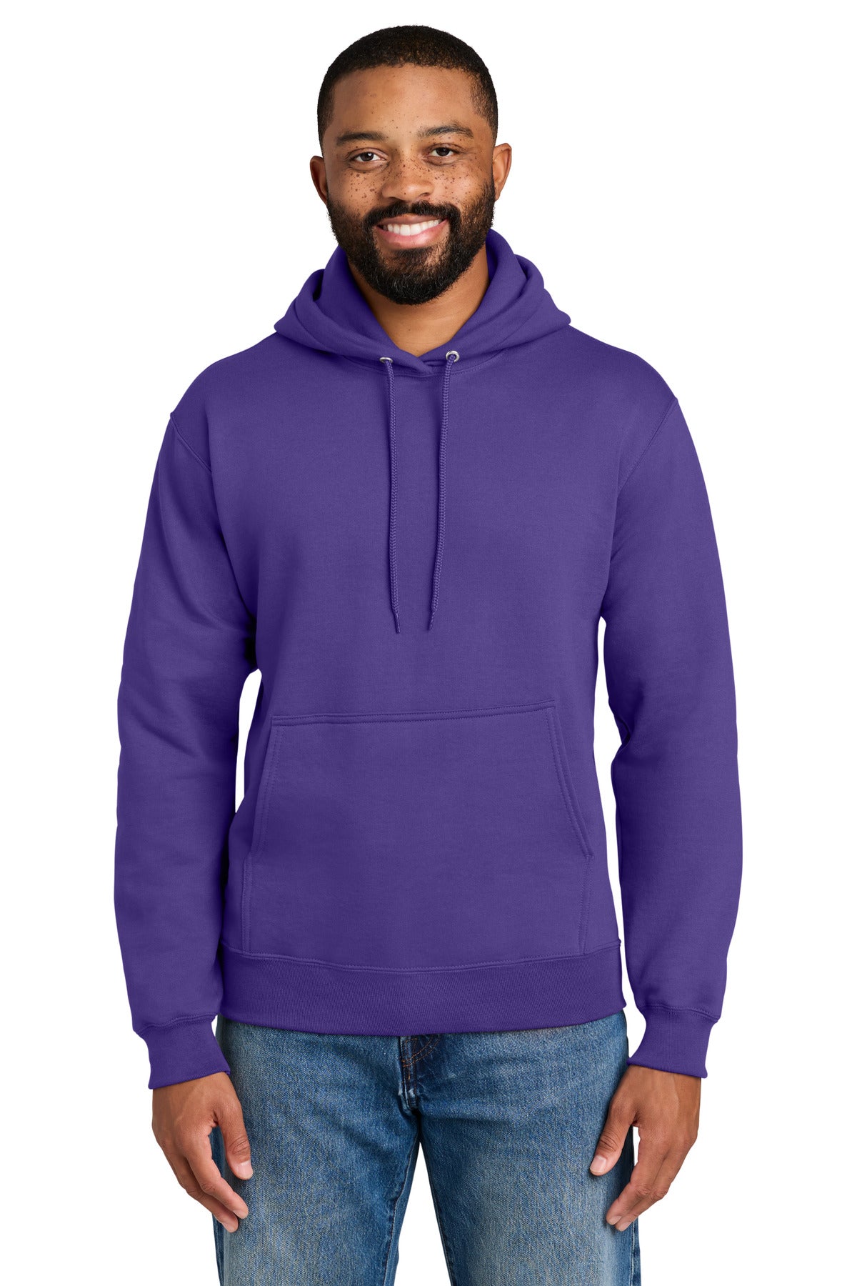 Port & Co Essential Fleece Pullover Hooded Sweatshirt.  PC90H in Purple
