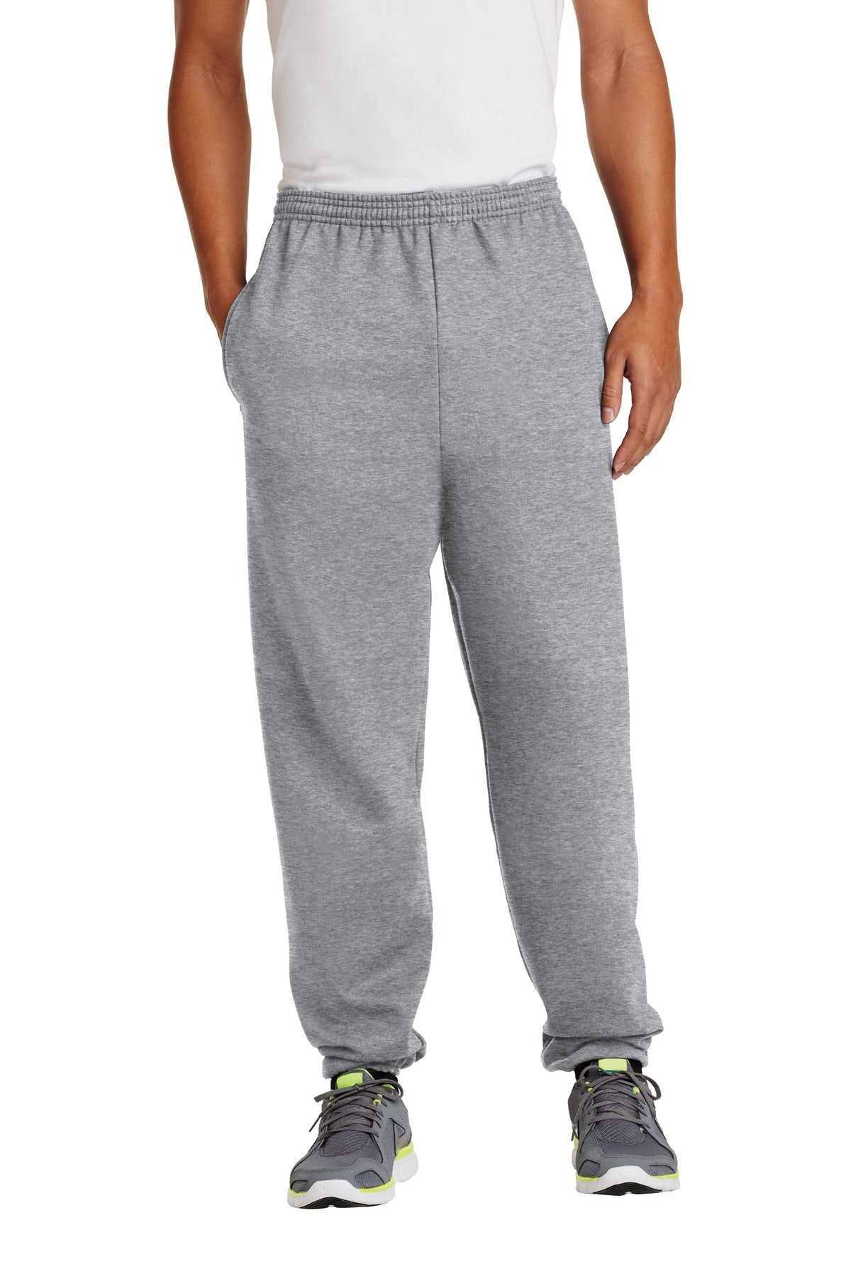 Port & Co Essential Fleece Sweatpant with Pockets.  PC90P in Athletic Heather