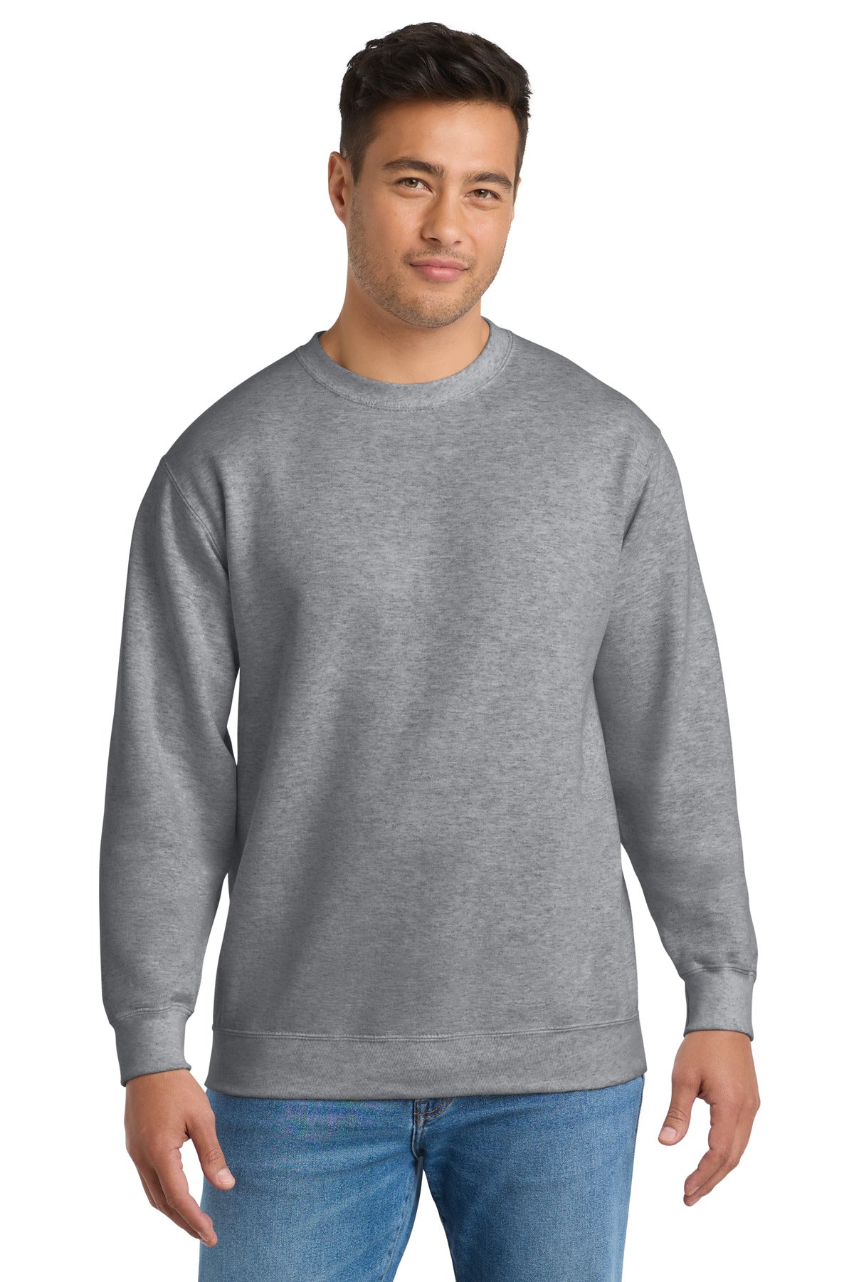 Port & Co Tall Essential Fleece Crewneck Sweatshirt. PC90T in Athletic Heather