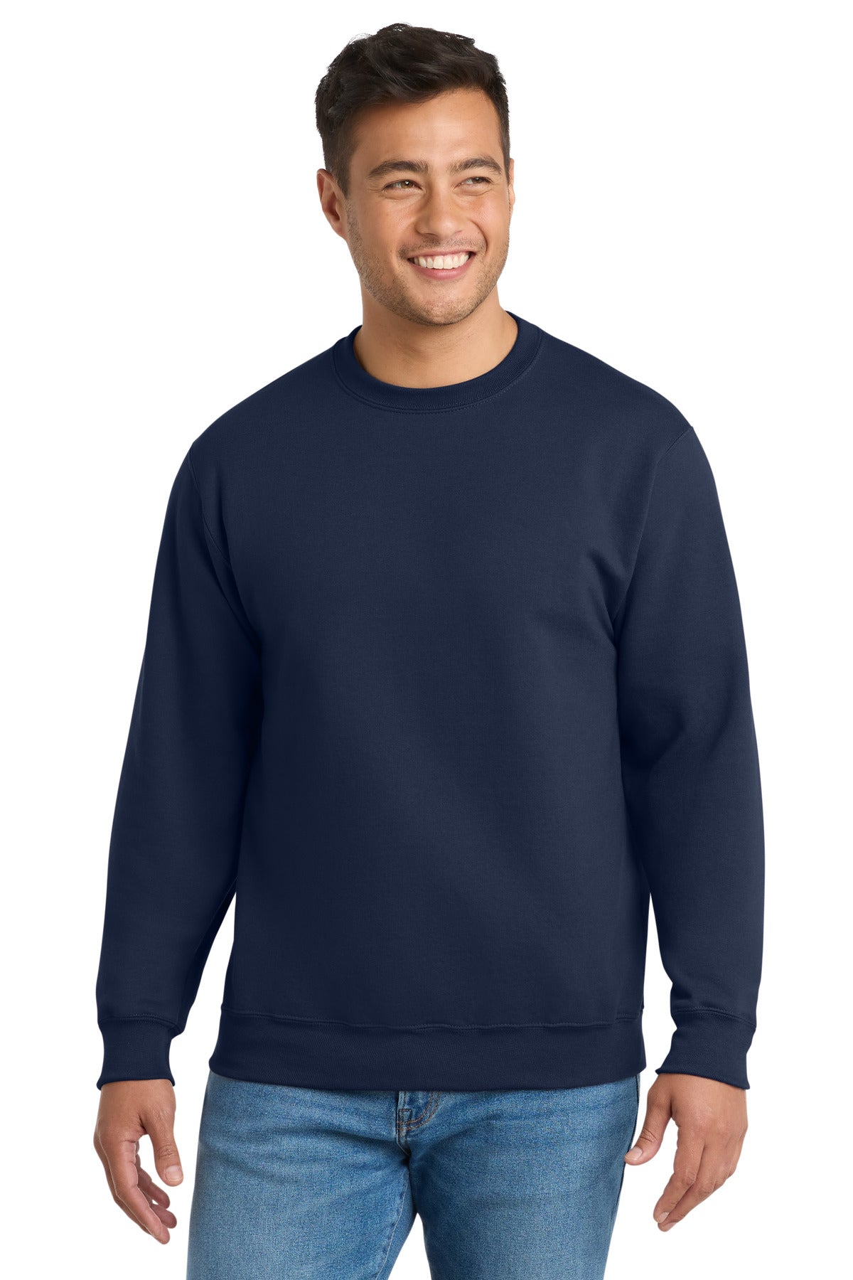 Port & Co Tall Essential Fleece Crewneck Sweatshirt. PC90T in Navy