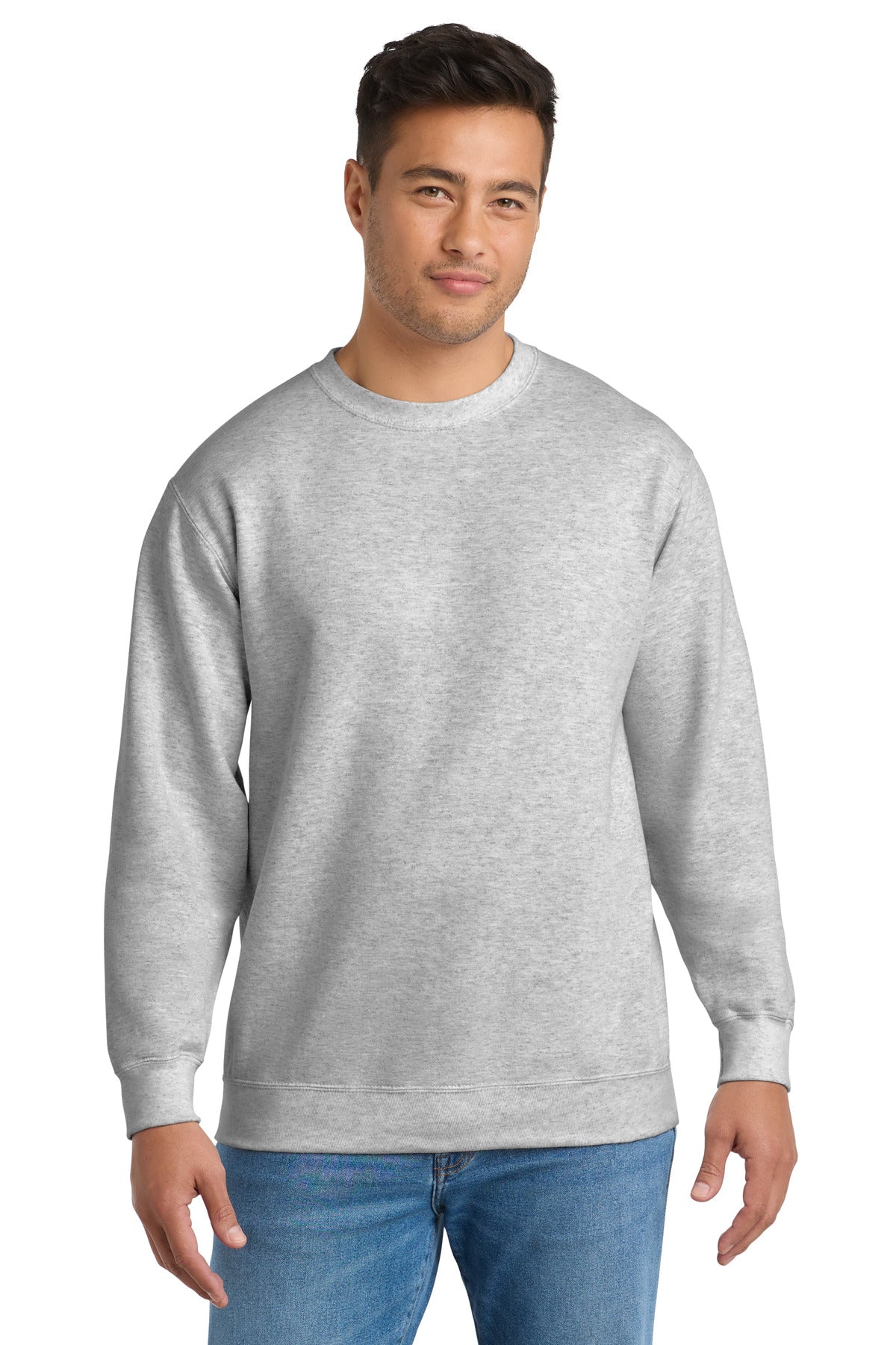 Port & Co Essential Fleece Crewneck Sweatshirt.  PC90 in Ash