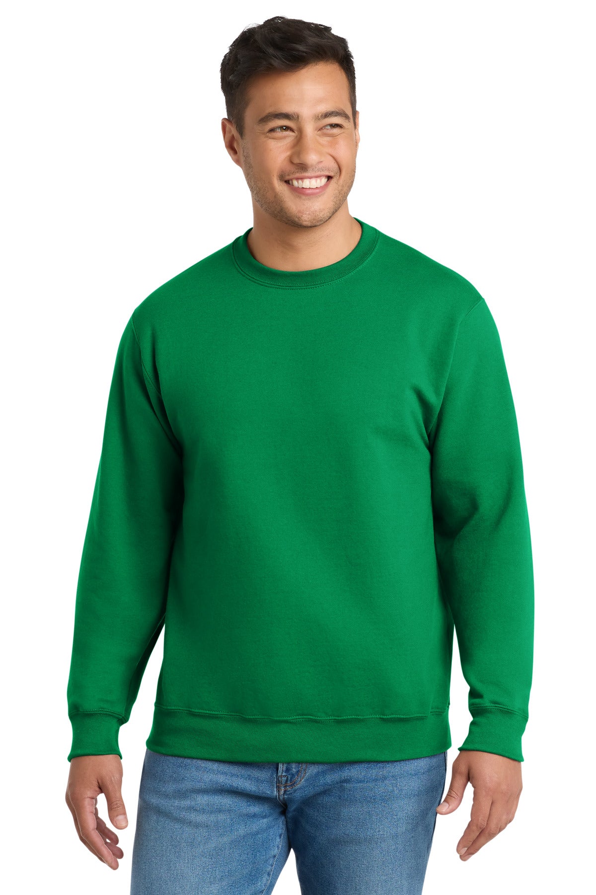 Port & Co Essential Fleece Crewneck Sweatshirt.  PC90 in Kelly