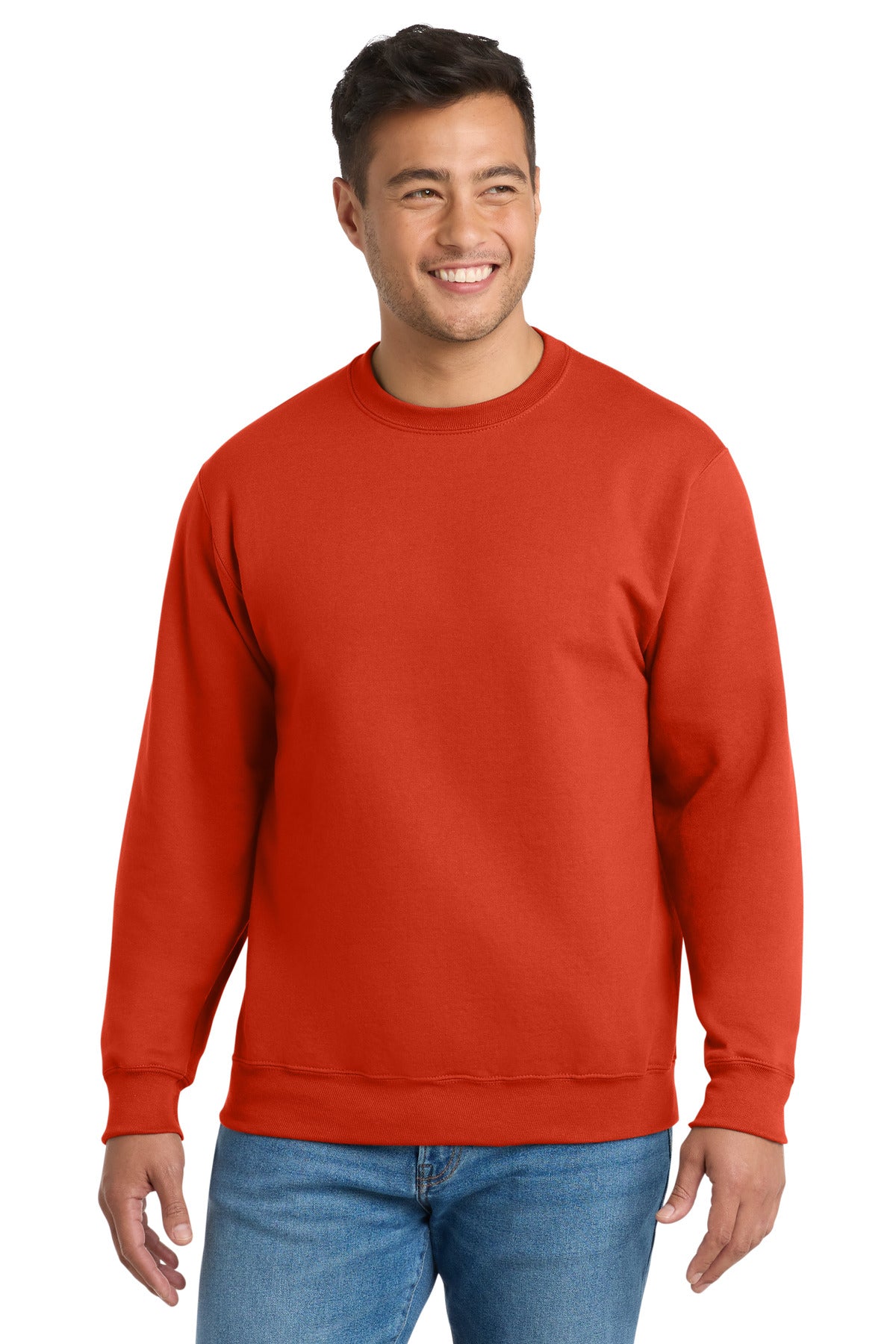 Port & Co Essential Fleece Crewneck Sweatshirt.  PC90 in Orange