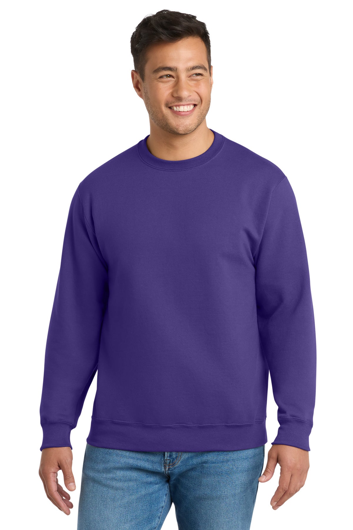 Port & Co Essential Fleece Crewneck Sweatshirt.  PC90 in Purple
