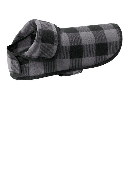 Port Authority Pet Fleece Jacket PE100 in Grey/ Black Buffalo Check