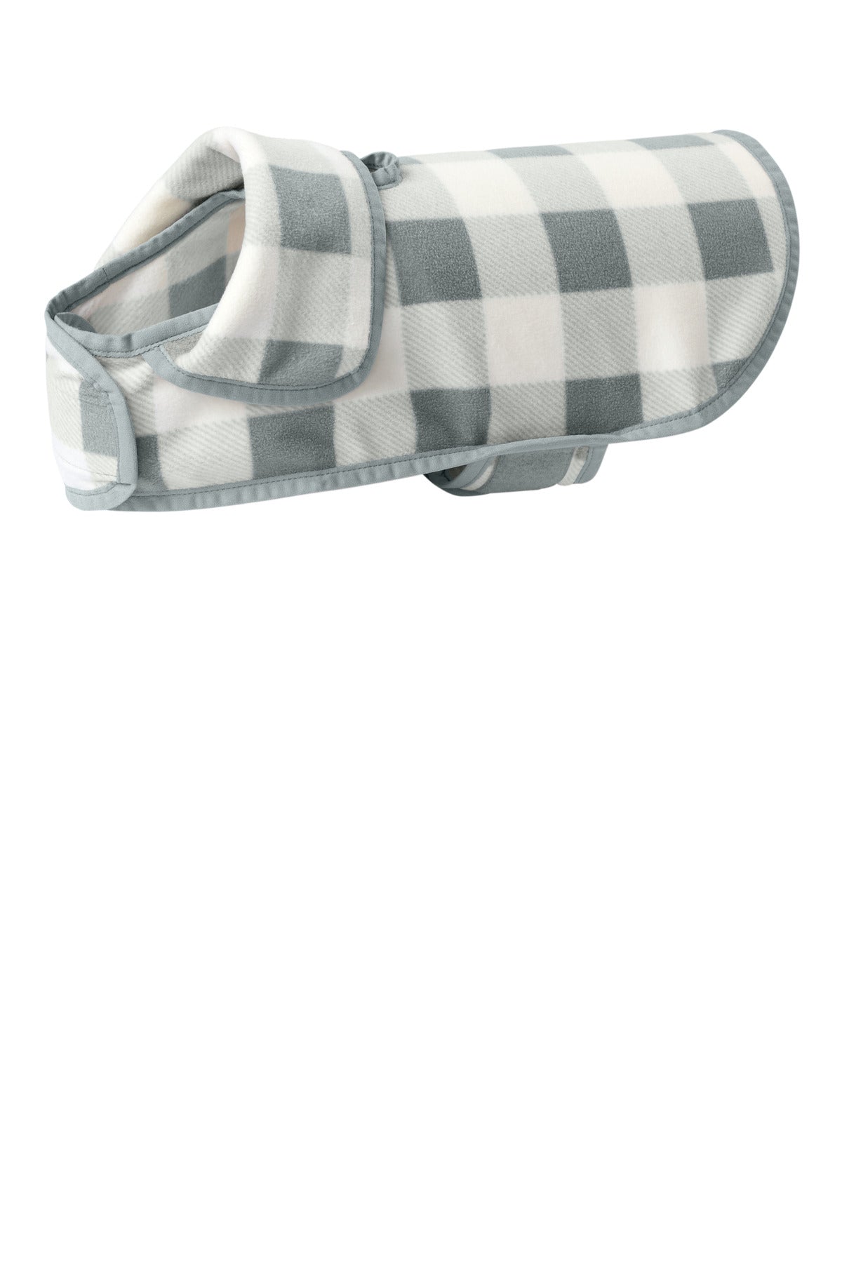 Port Authority Pet Fleece Jacket PE100 in Marshmallow/ Monument Grey Buffalo Check