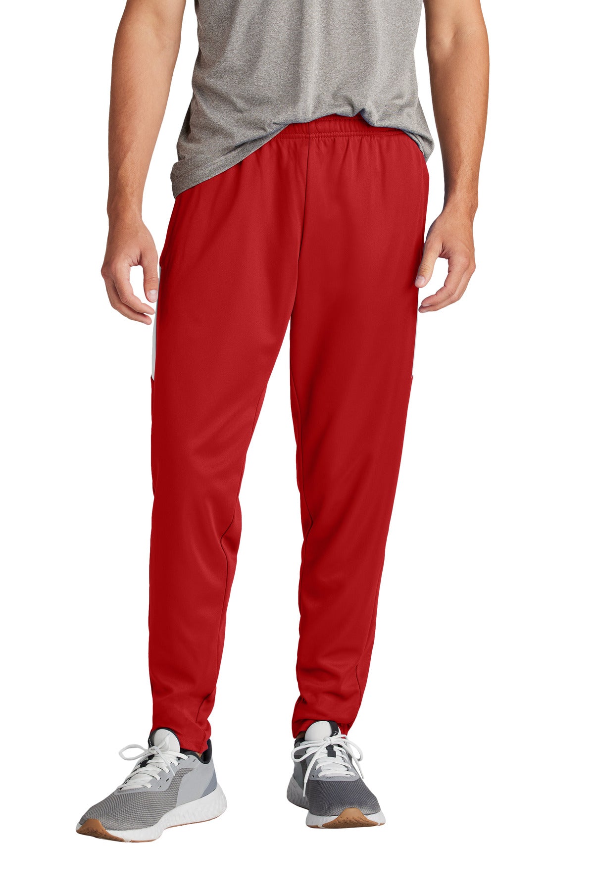 Sport-Tek Travel Pant PST800 in Deep Red/ White
