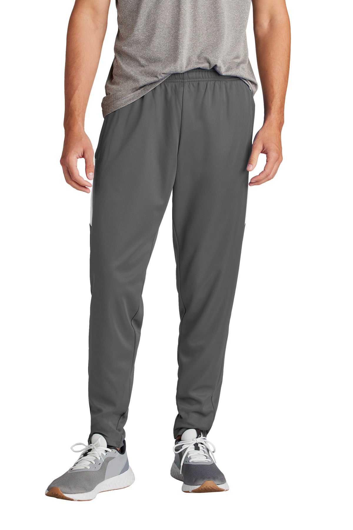 Sport-Tek Travel Pant PST800 in Iron Grey/ White