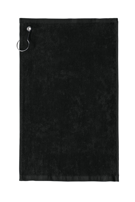 Port Authority  Grommeted Hemmed Towel PT400 in Black