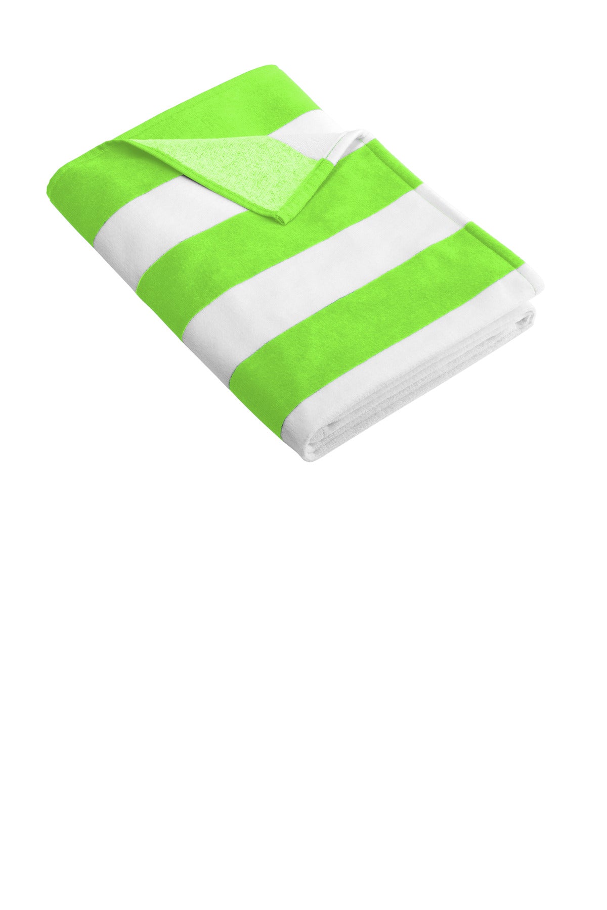 Port Authority Cabana Stripe Beach Towel. PT43 in Bright Lime