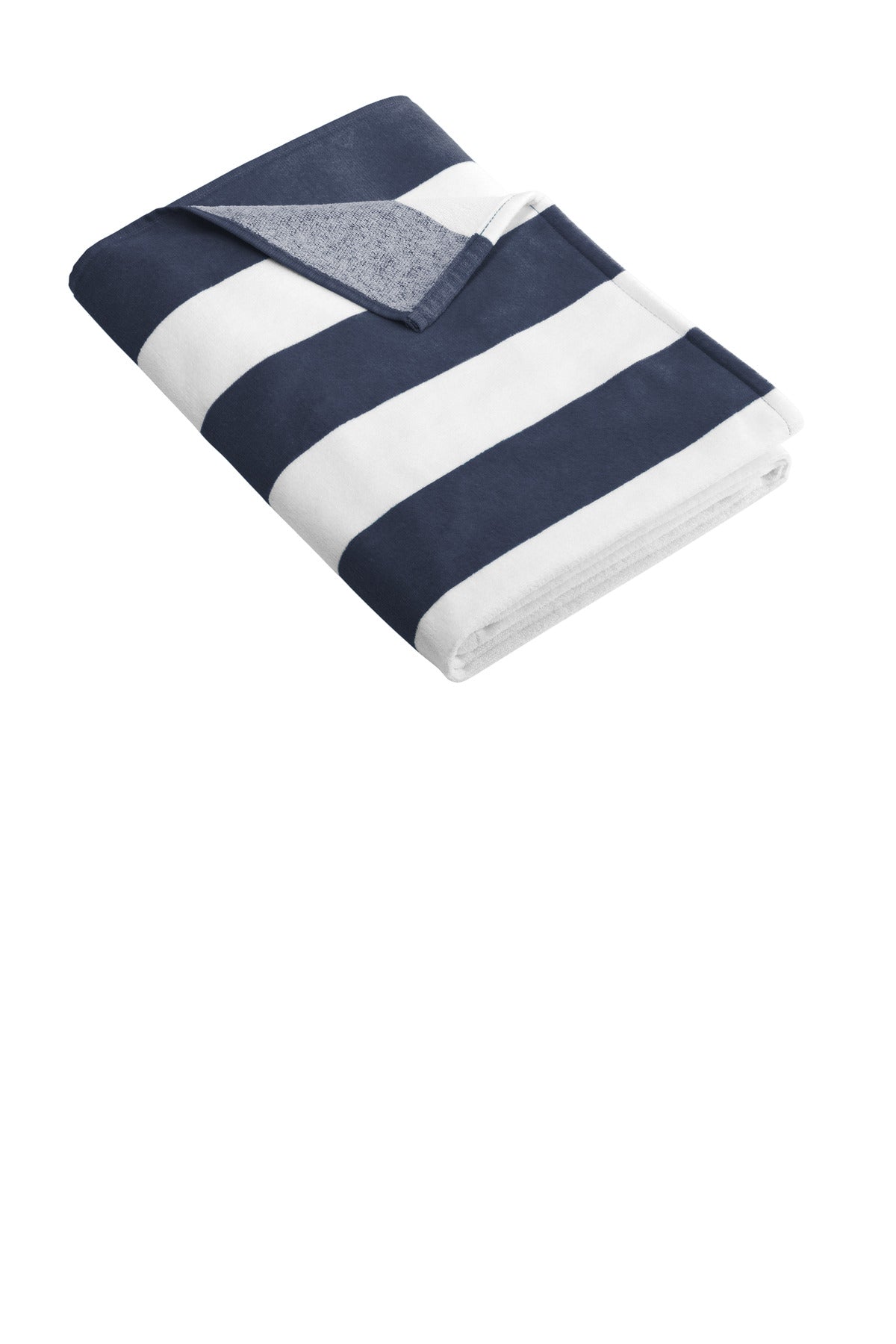 Port Authority Cabana Stripe Beach Towel. PT43 in Navy