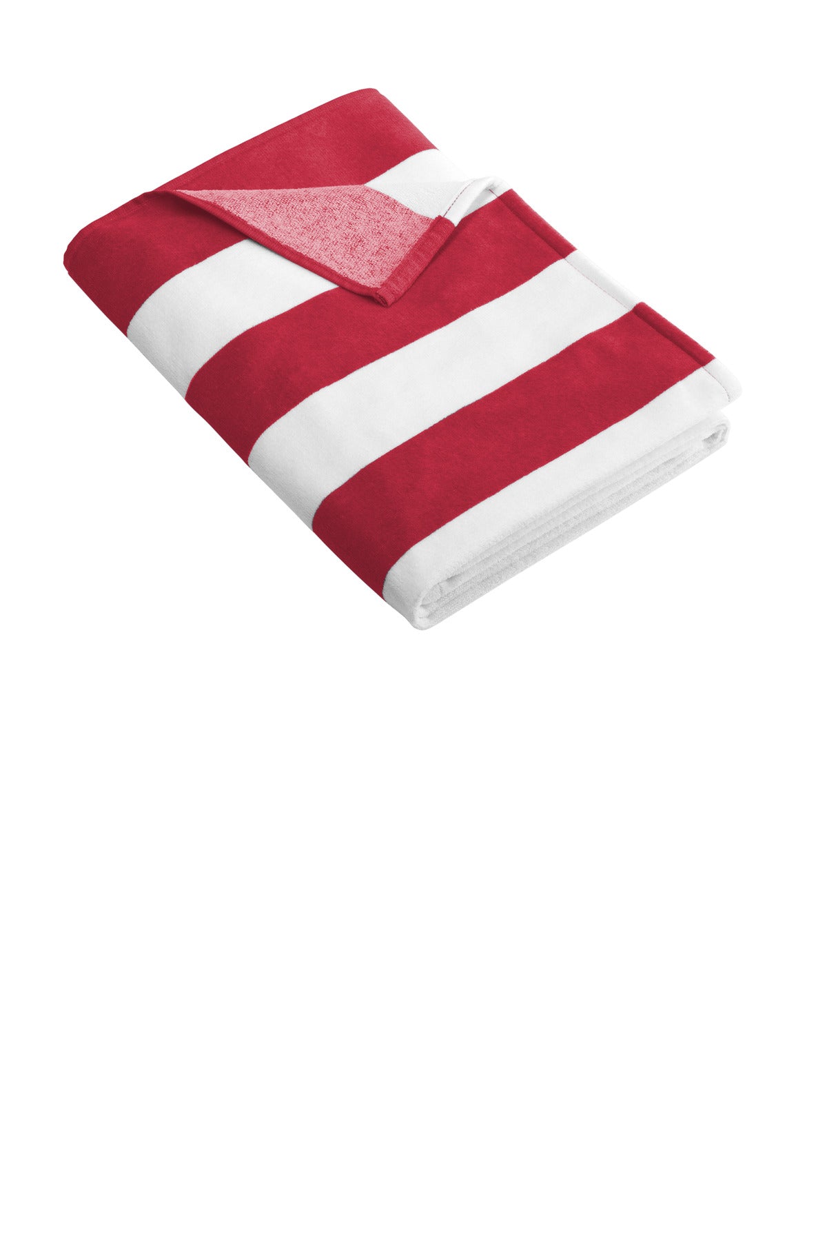Port Authority Cabana Stripe Beach Towel. PT43 in Red