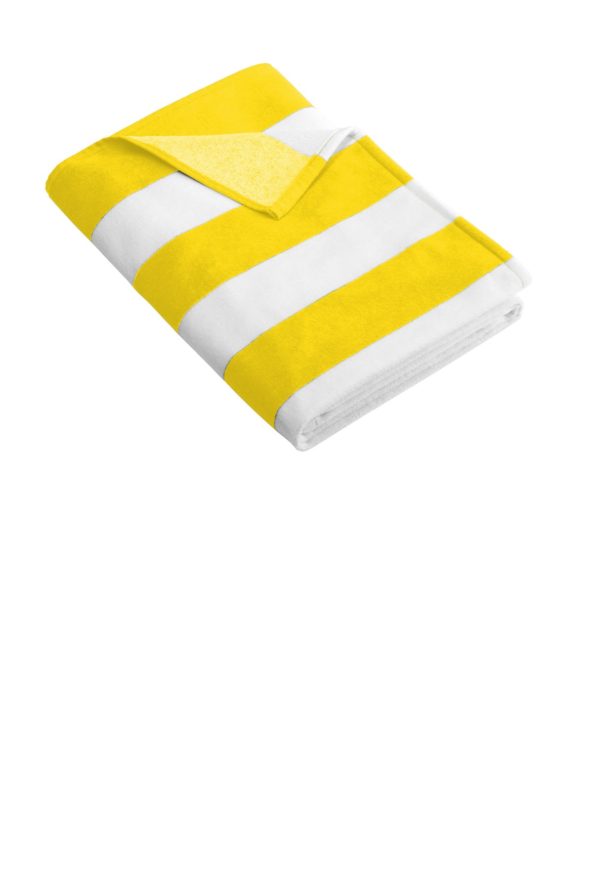 Port Authority Cabana Stripe Beach Towel. PT43 in Sunflower Yellow