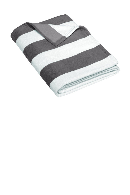 Port Authority  Value Cabana Stripe Beach Towel PT45 in Graphite