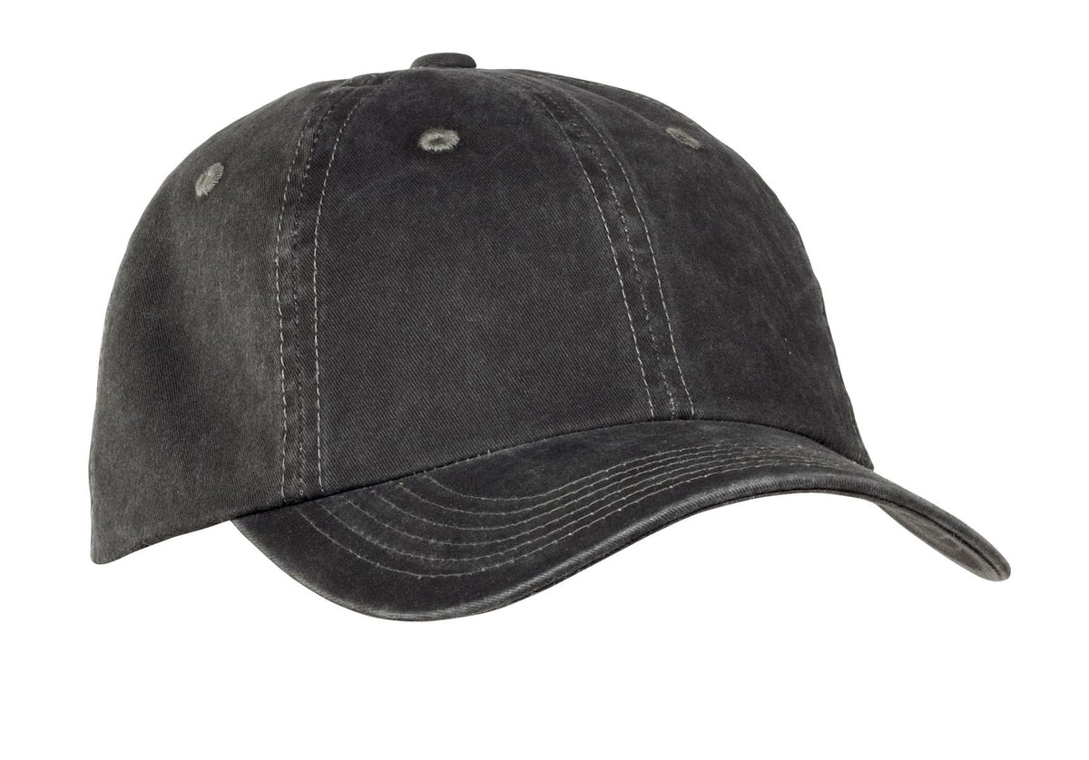 Port Authority Garment-Washed Cap.  PWU in Black