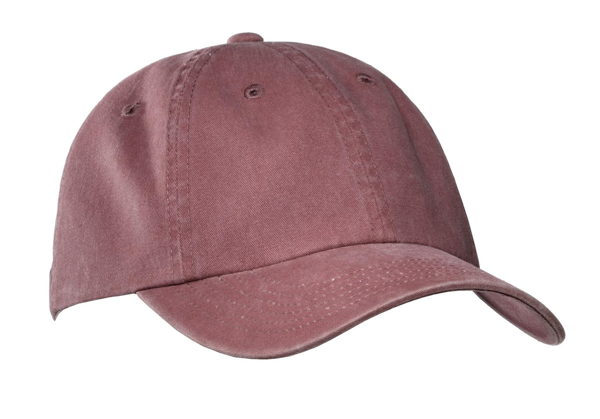 Port Authority Garment-Washed Cap.  PWU in Maroon