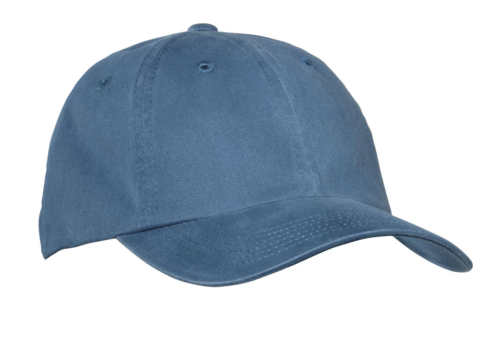 Port Authority Garment-Washed Cap.  PWU in Steel Blue