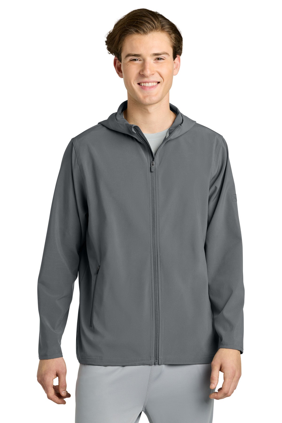 Richardson Barrage Hooded Wind Jacket RA7400FZH in Charcoal