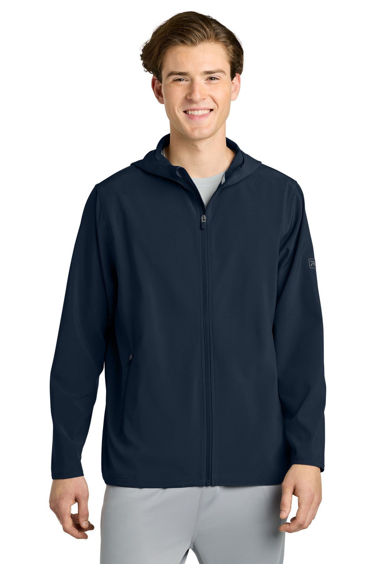 Richardson Barrage Hooded Wind Jacket RA7400FZH in Navy