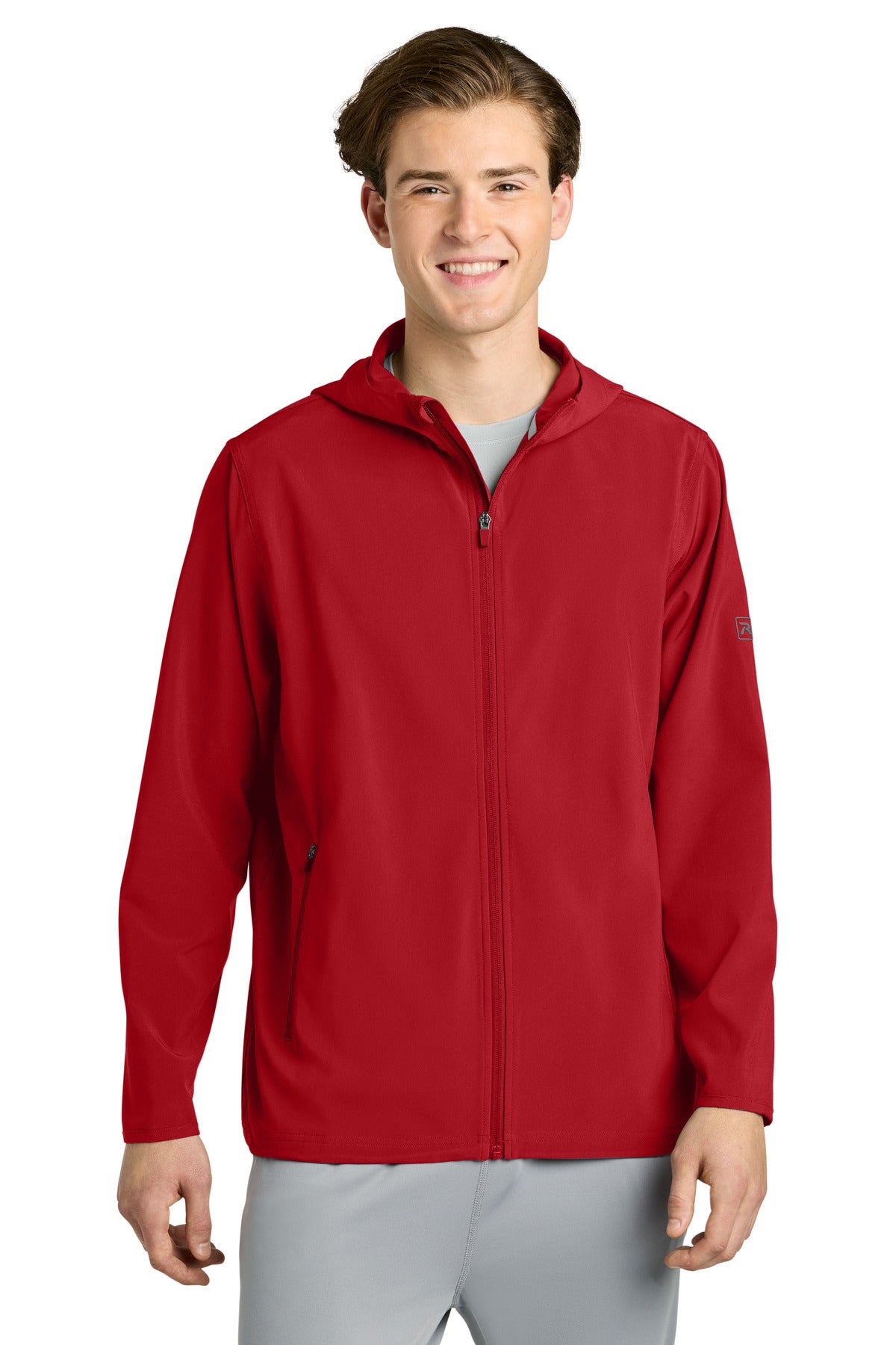 Richardson Barrage Hooded Wind Jacket RA7400FZH in Red