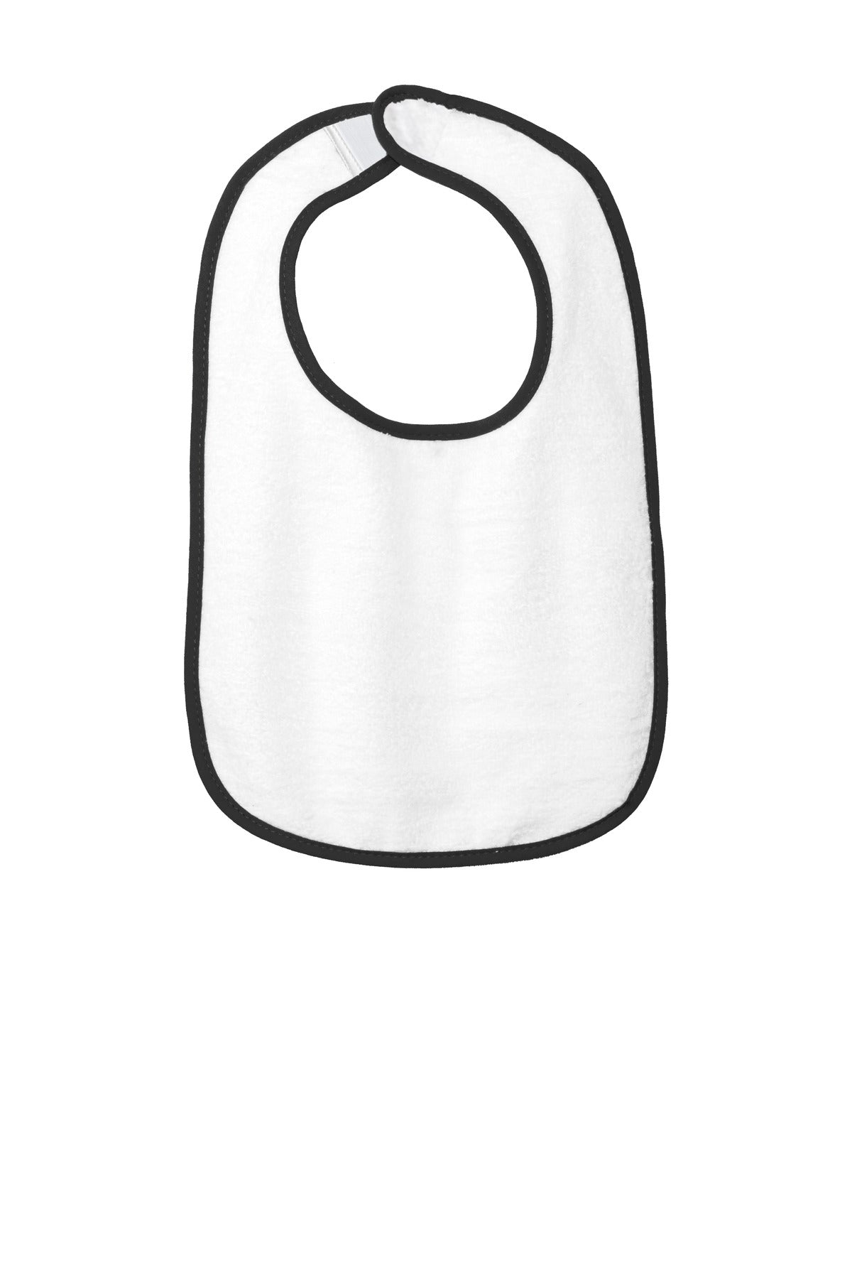 Rabbit Skins Infant Contrast Trim Terry Bib. RS1003 in Black