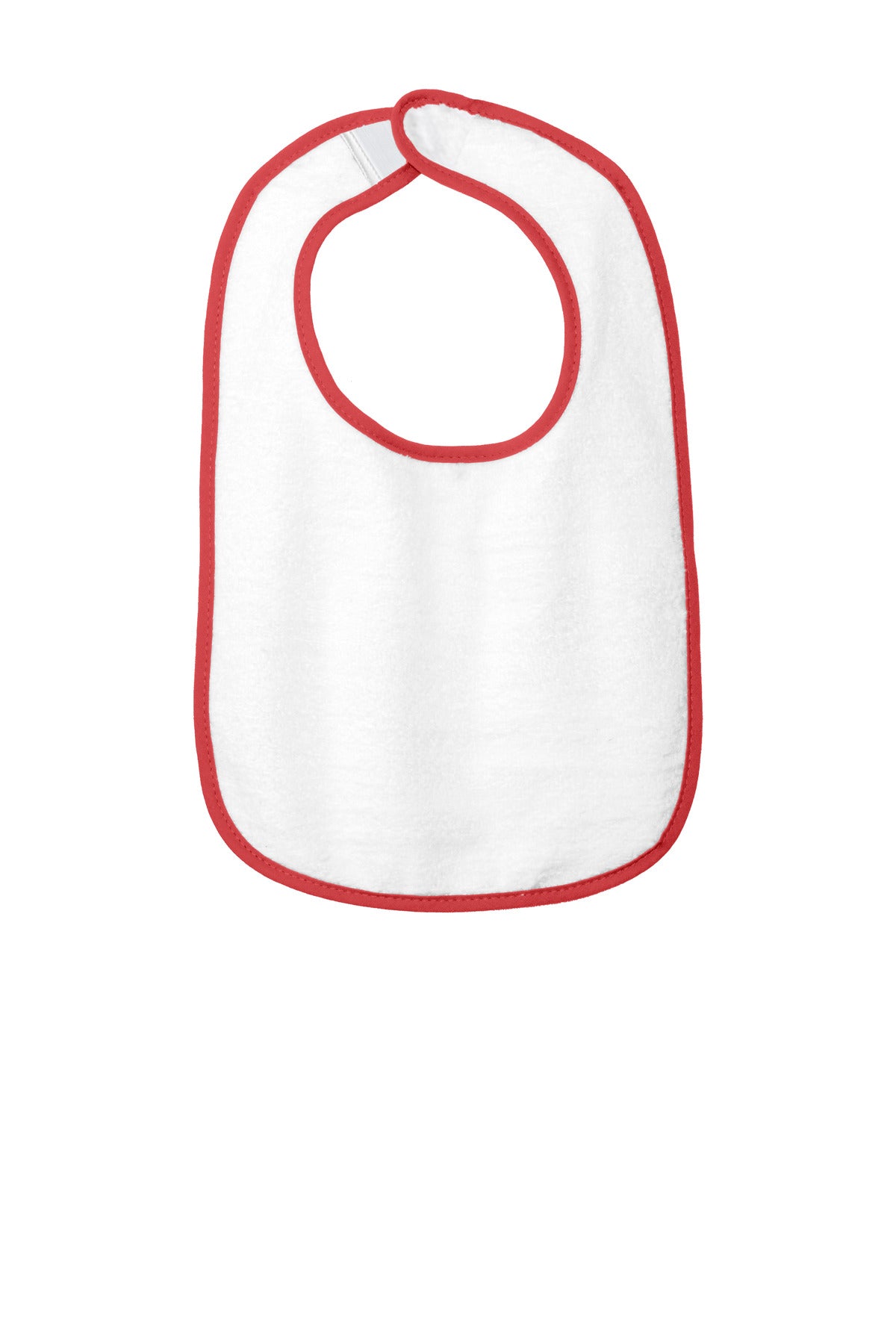 Rabbit Skins Infant Contrast Trim Terry Bib. RS1003 in Red