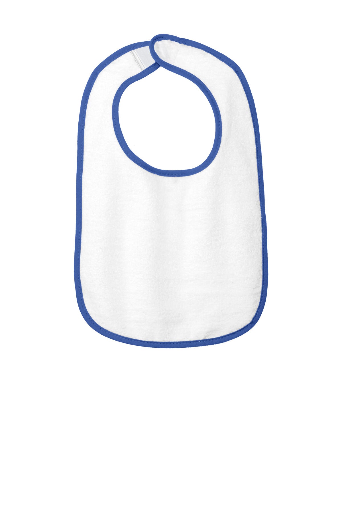 Rabbit Skins Infant Contrast Trim Terry Bib. RS1003 in Royal