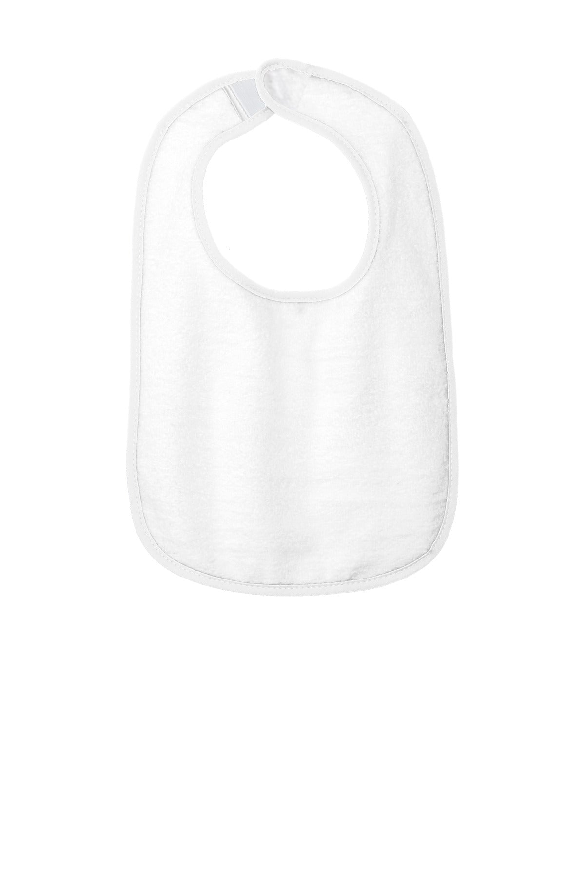Rabbit Skins Infant Contrast Trim Terry Bib. RS1003 in White