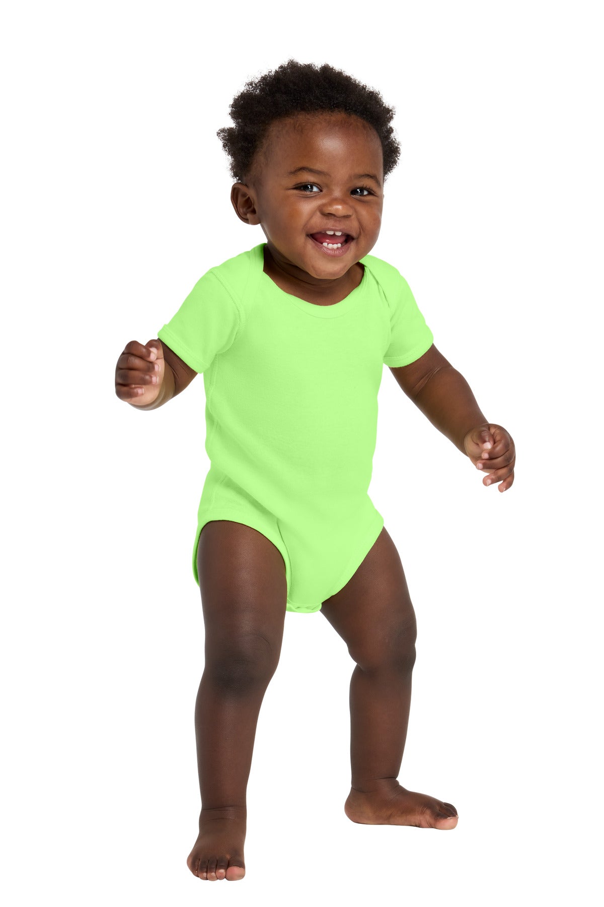 Rabbit Skins Infant Short Sleeve Baby Rib Bodysuit. RS4400 in Key Lime