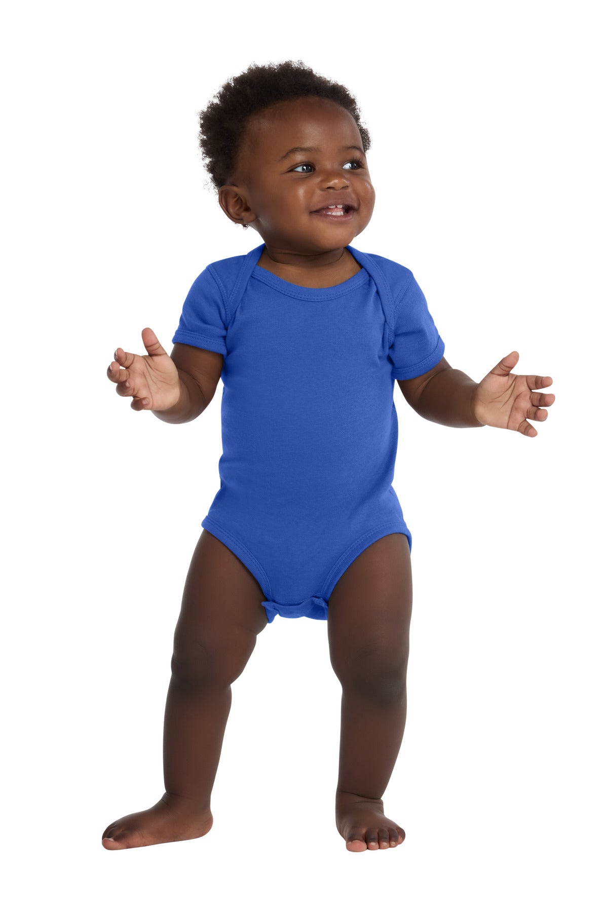 Rabbit Skins Infant Short Sleeve Baby Rib Bodysuit. RS4400 in Royal