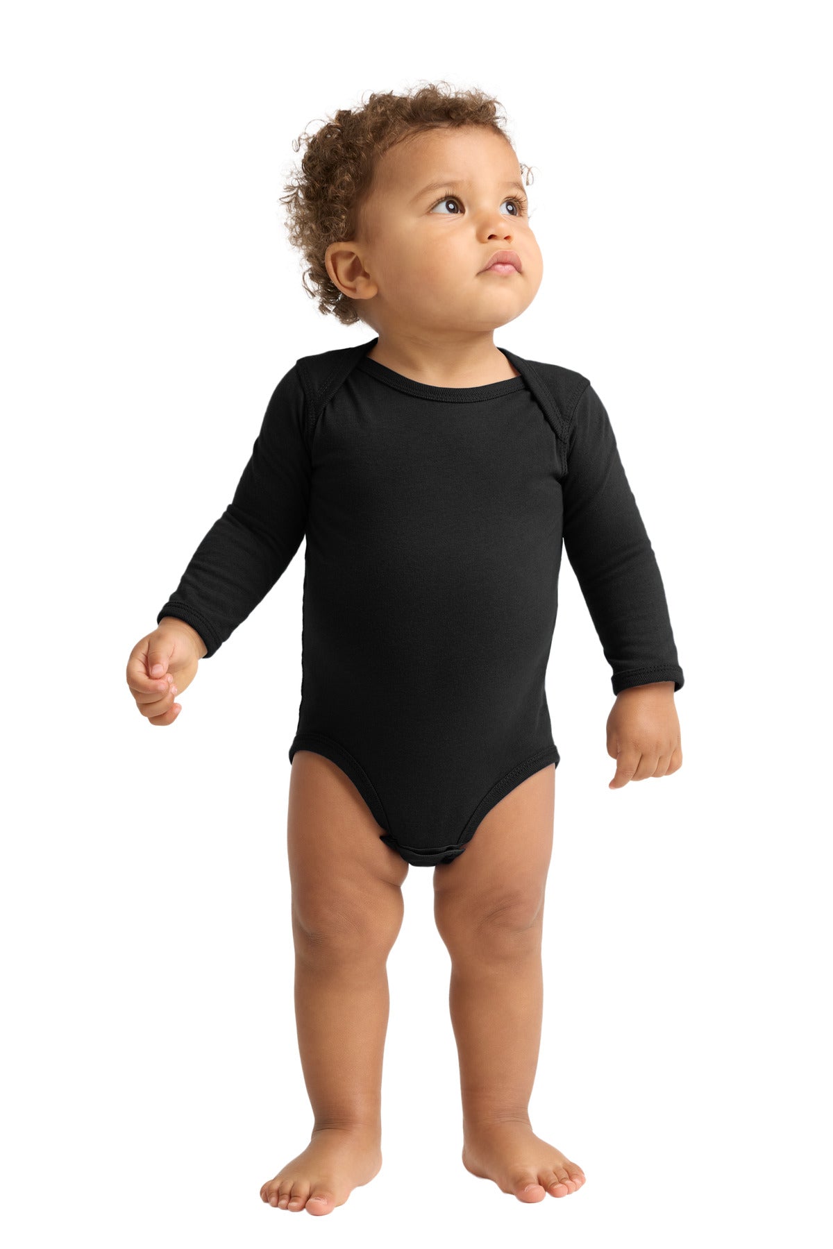 Rabbit Skins Infant Long Sleeve Jersey Bodysuit RS4421 in Black