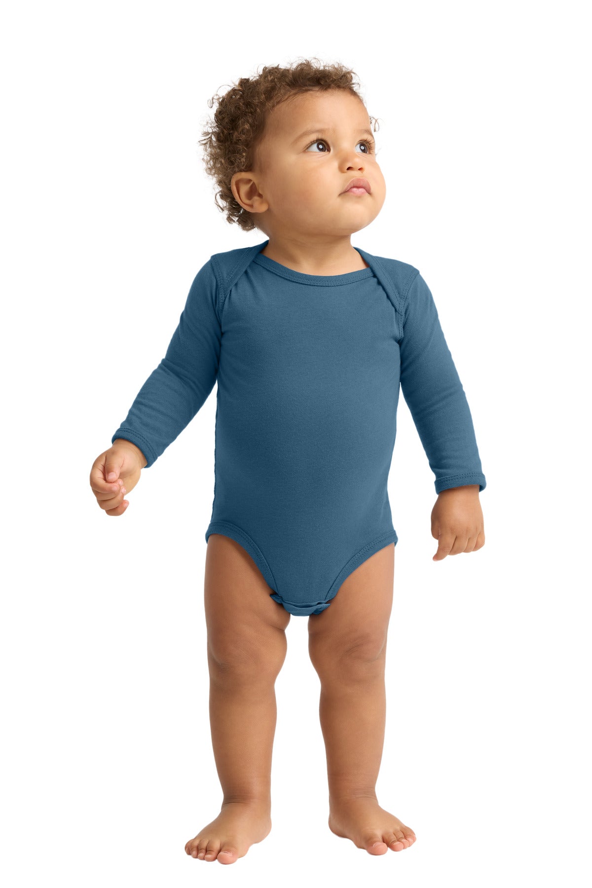Rabbit Skins Infant Long Sleeve Jersey Bodysuit RS4421 in Indigo