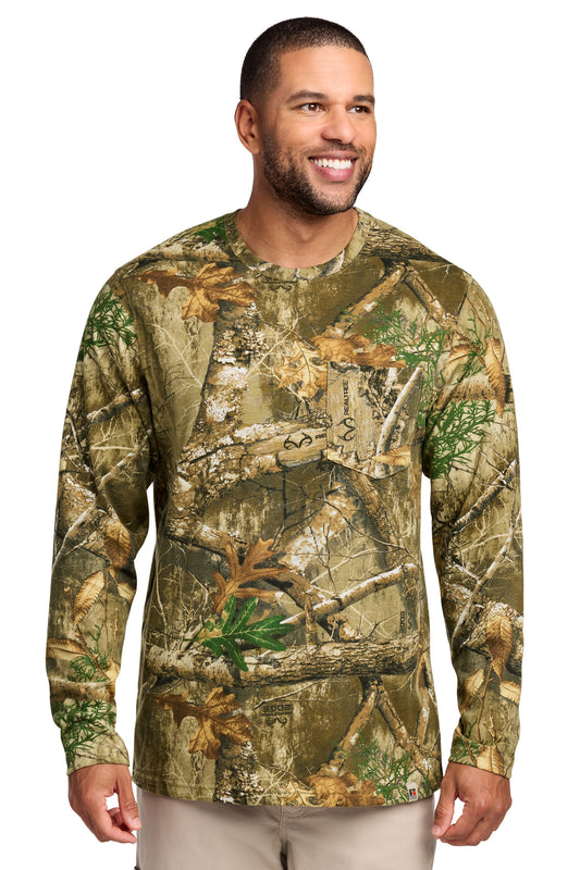 Russell Outdoors Realtree Long Sleeve Pocket Tee RU100LSP in Realtree Edge