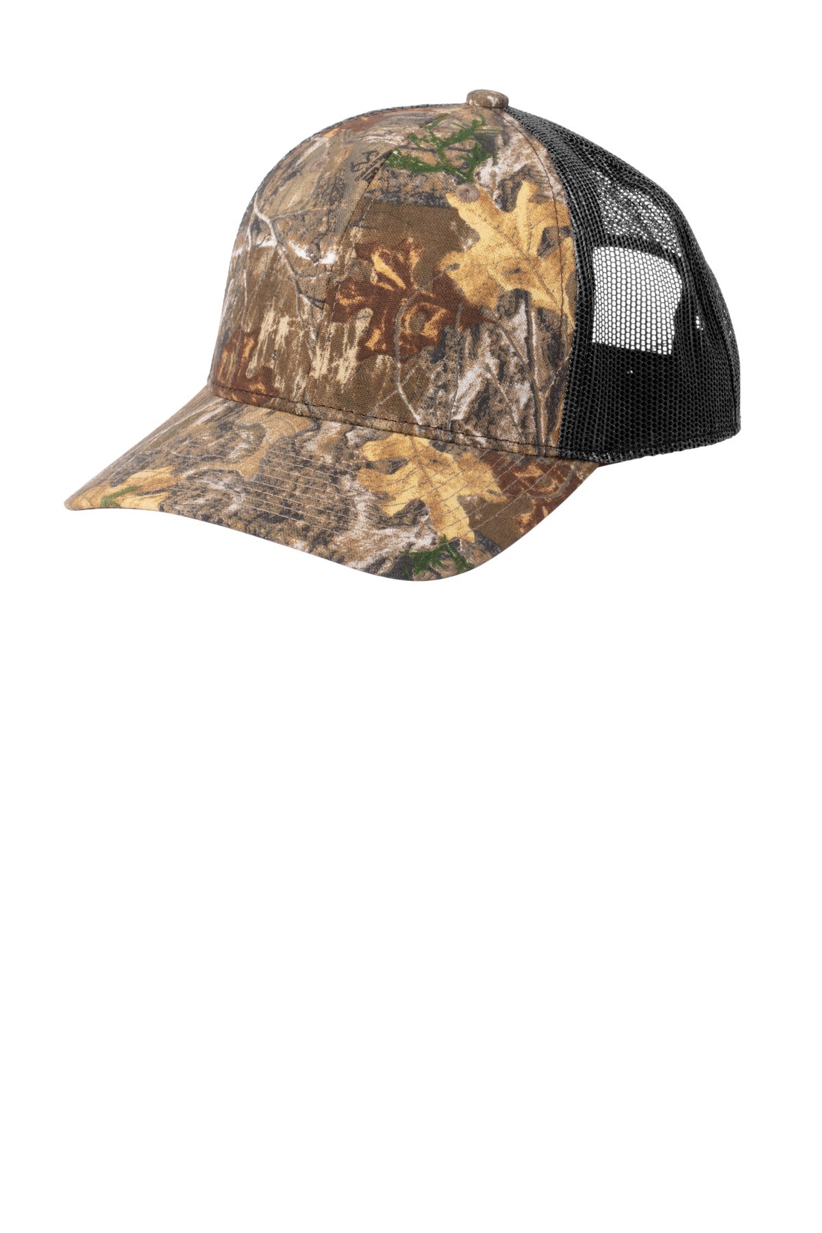 Russell Outdoors Camo Snapback Trucker Cap RU900 in Realtree Edge/ Deep Black