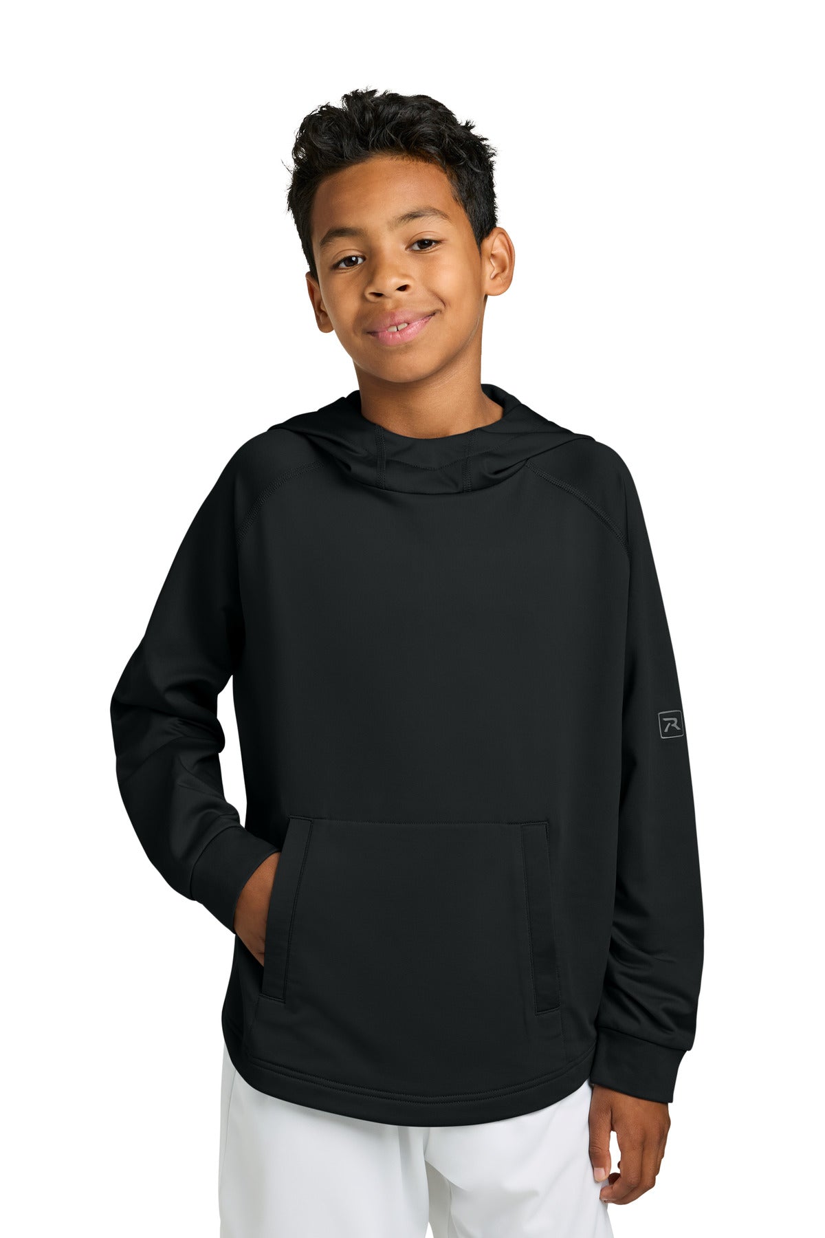 Richardson Youth Charge Performance Fleece Long Sleeve Hoodie RY7200LSH in Black