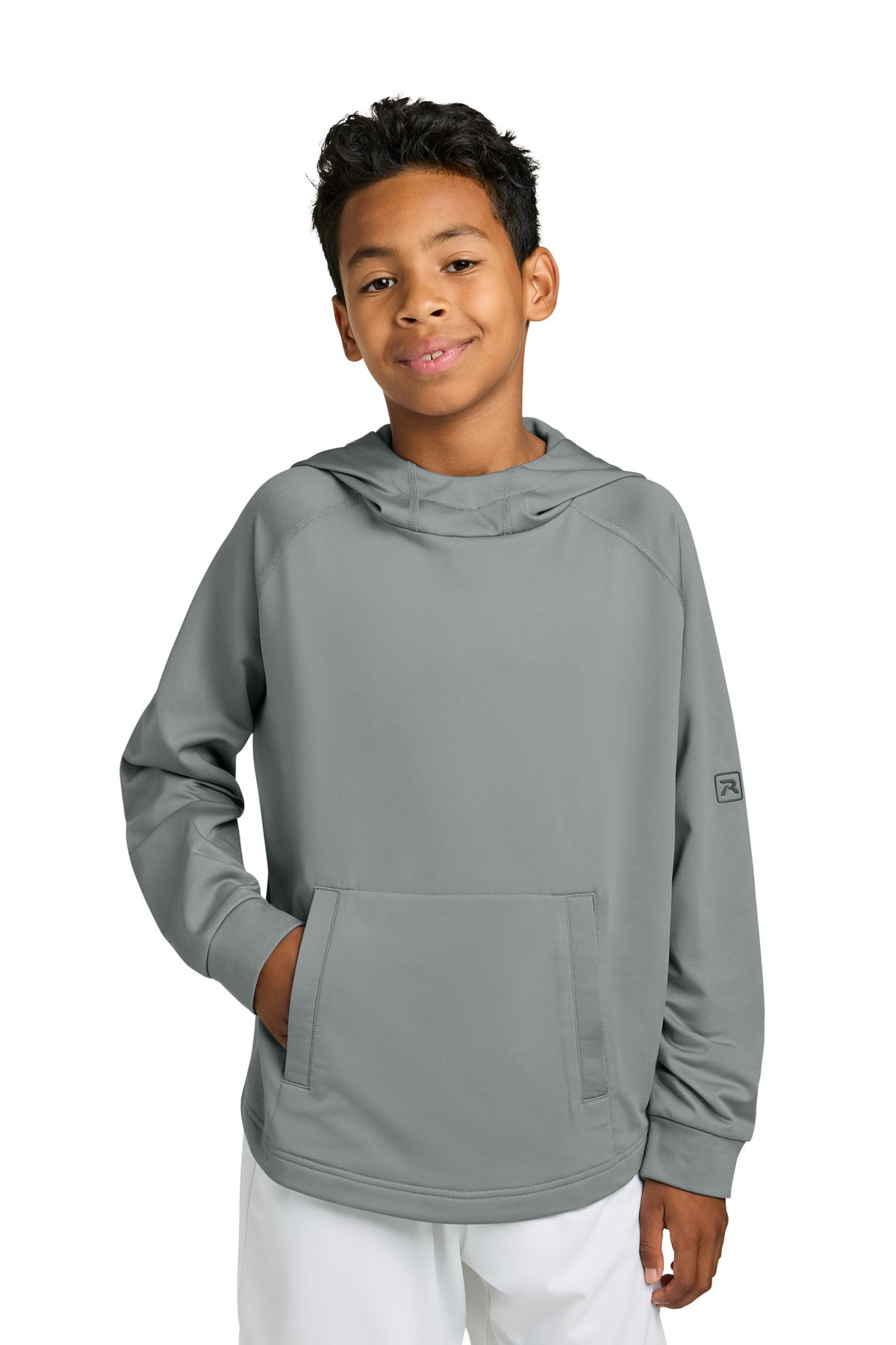 Richardson Youth Charge Performance Fleece Long Sleeve Hoodie RY7200LSH in Grey