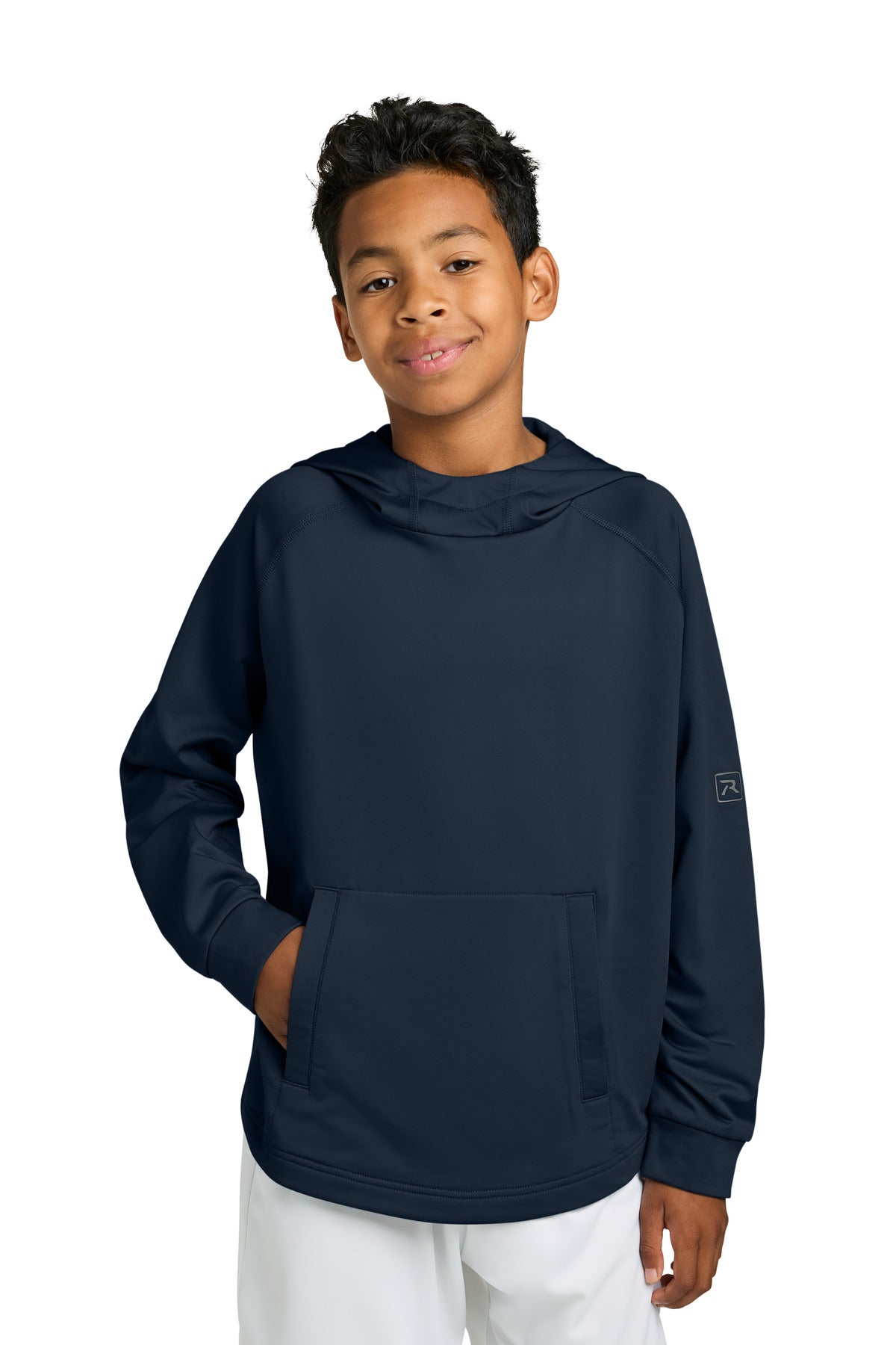 Richardson Youth Charge Performance Fleece Long Sleeve Hoodie RY7200LSH in Navy