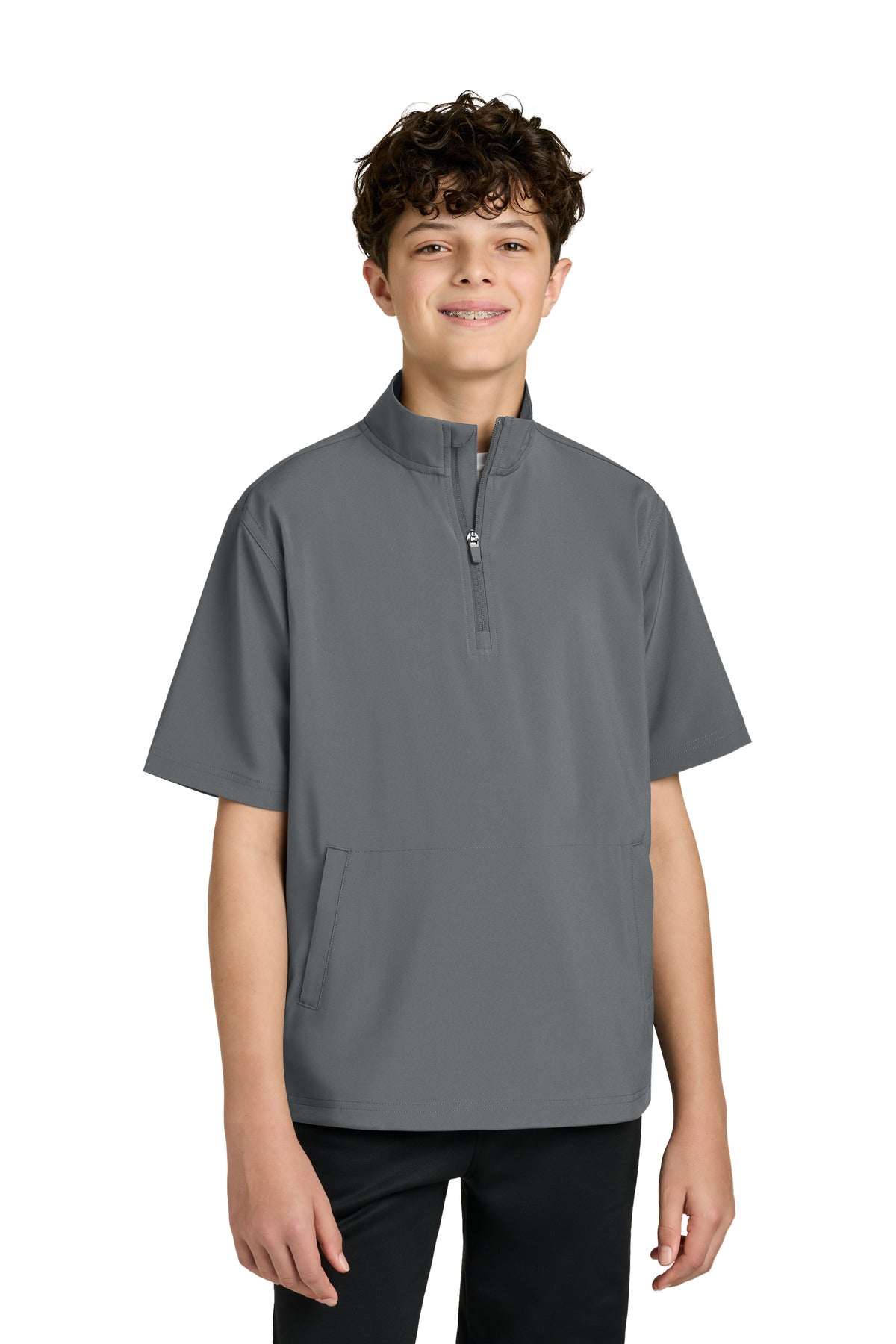 Richardson Youth Barrage Wind Shirt RY7400SSQ in Charcoal