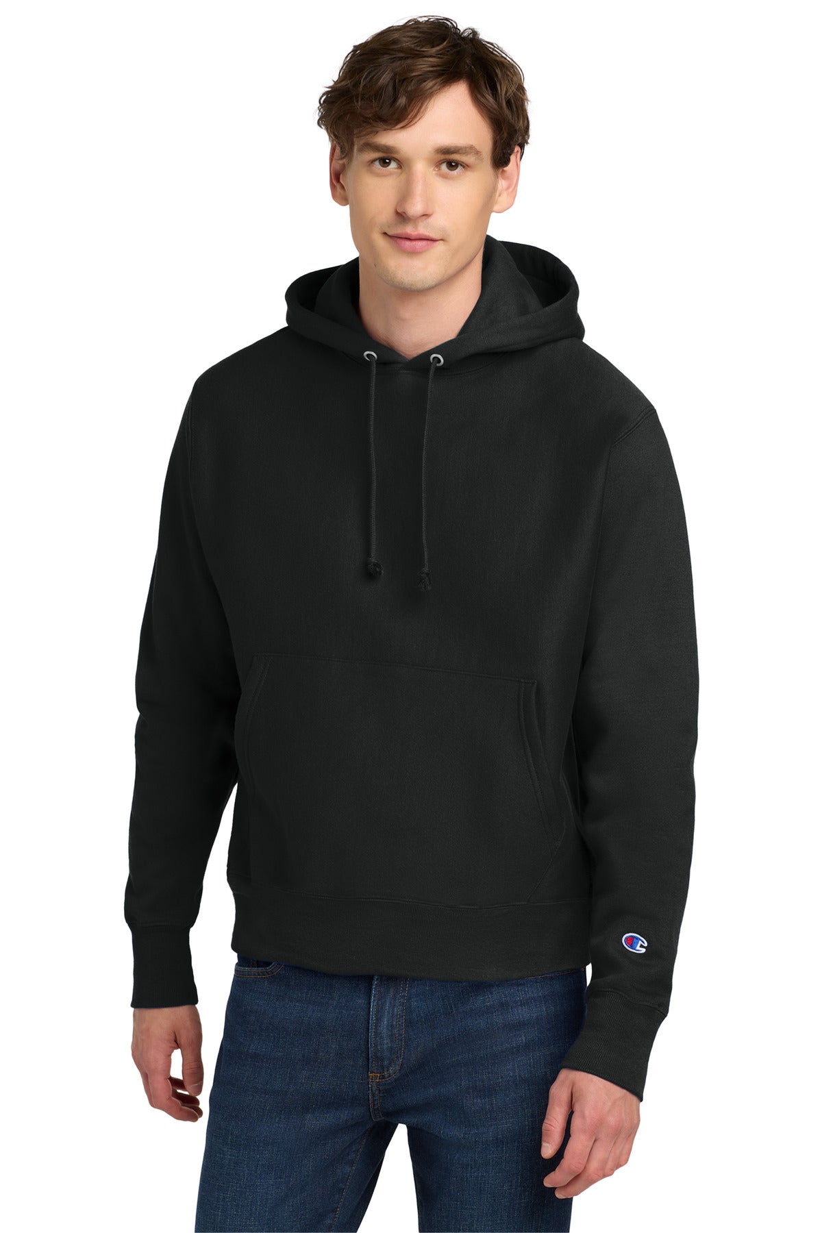 Champion   Reverse Weave   Hooded Sweatshirt S101 in Black