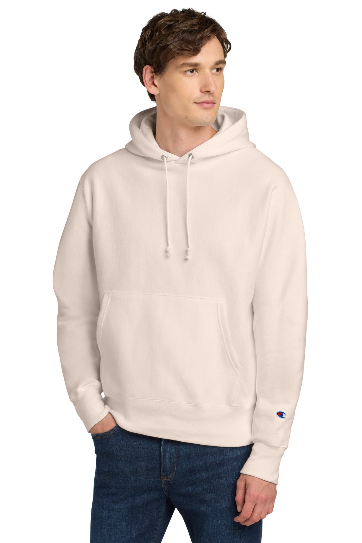 Champion   Reverse Weave   Hooded Sweatshirt S101 in Body Blush