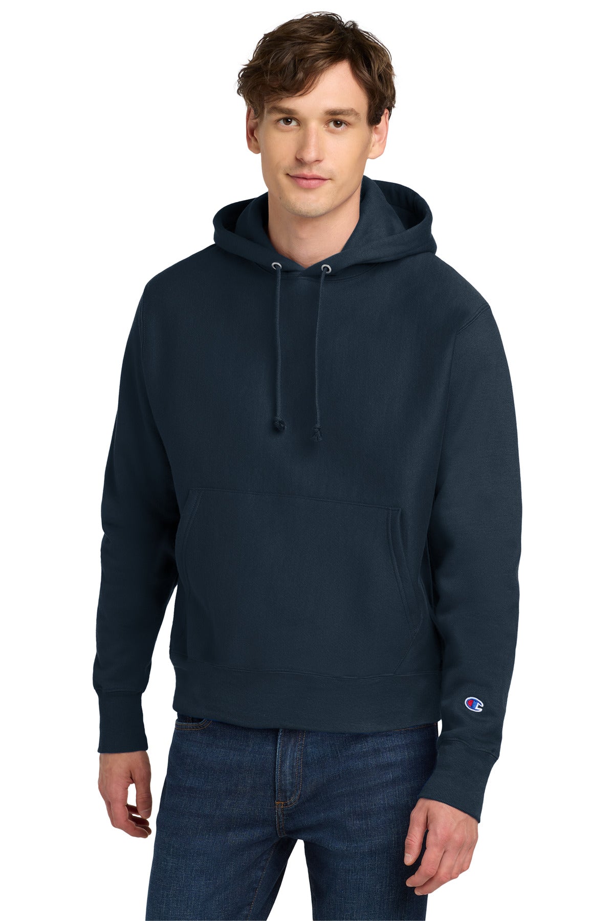 Champion   Reverse Weave   Hooded Sweatshirt S101 in Navy