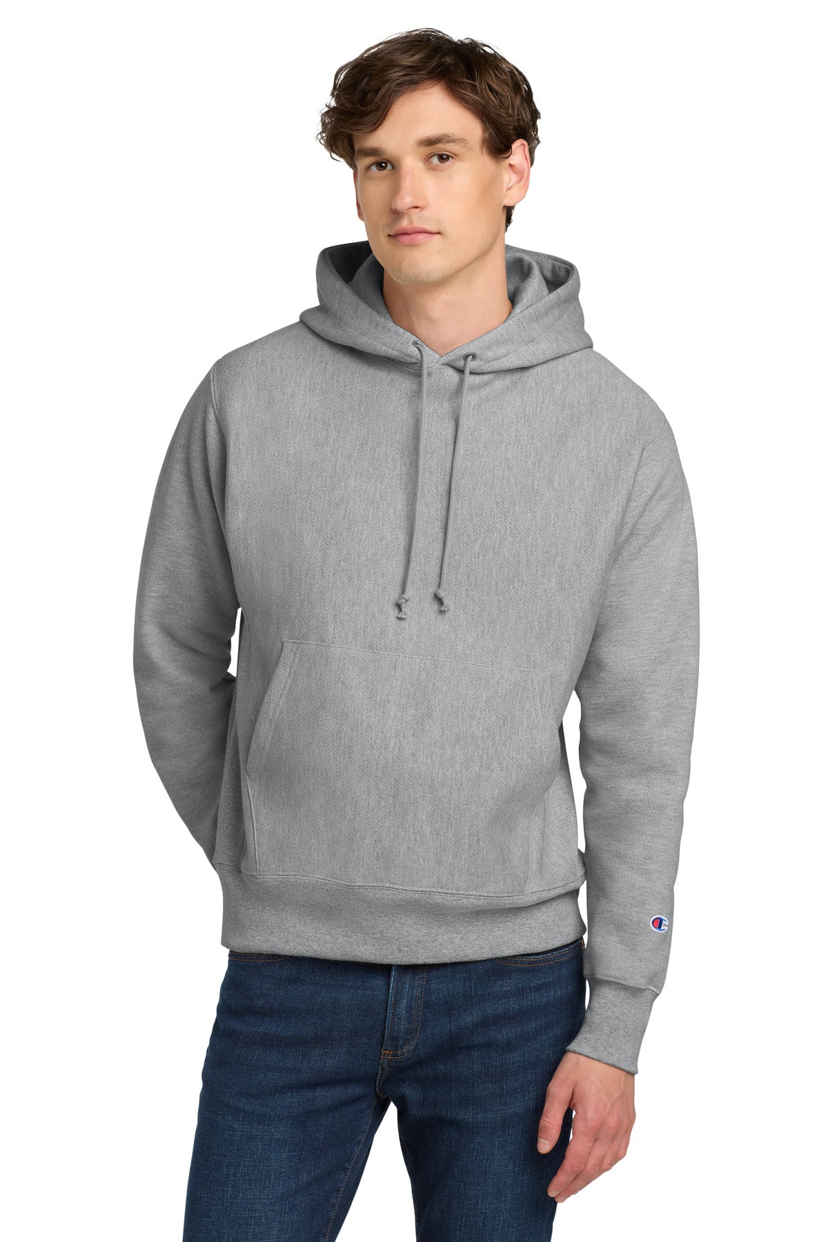 Champion   Reverse Weave   Hooded Sweatshirt S101 in Oxford Grey